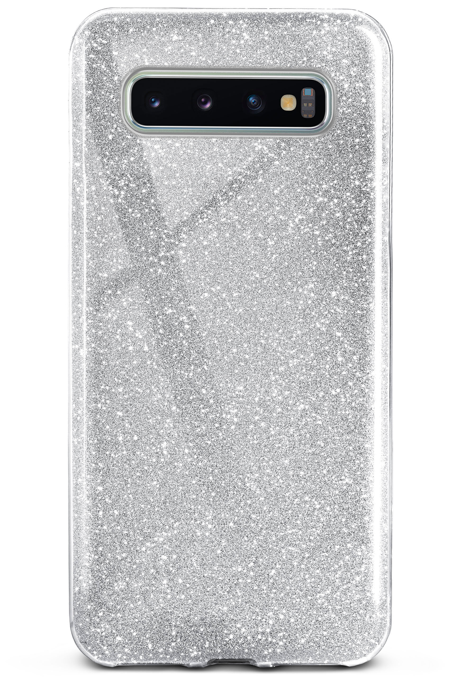 ONEFLOW Glitter Case, Backcover, Samsung, Galaxy Silver - Plus, Sparkle S10