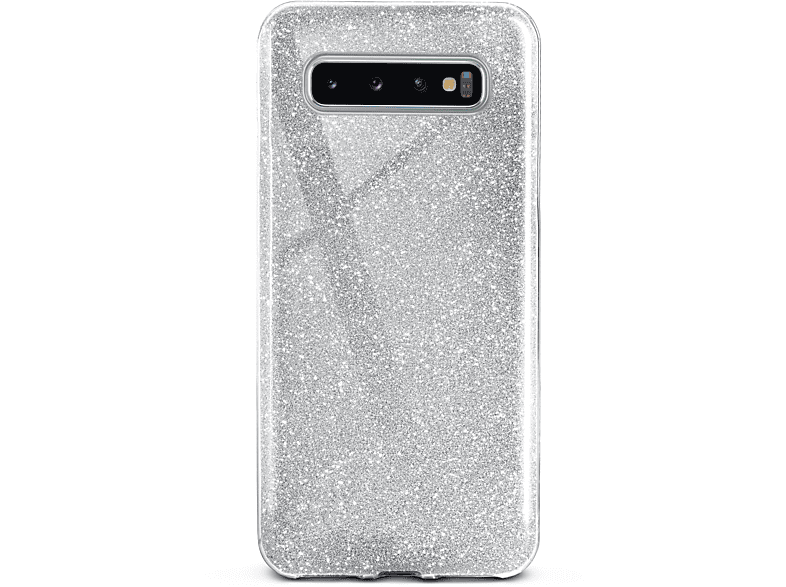 ONEFLOW Glitter Case, - Silver Sparkle Backcover, Galaxy Samsung, S10 Plus