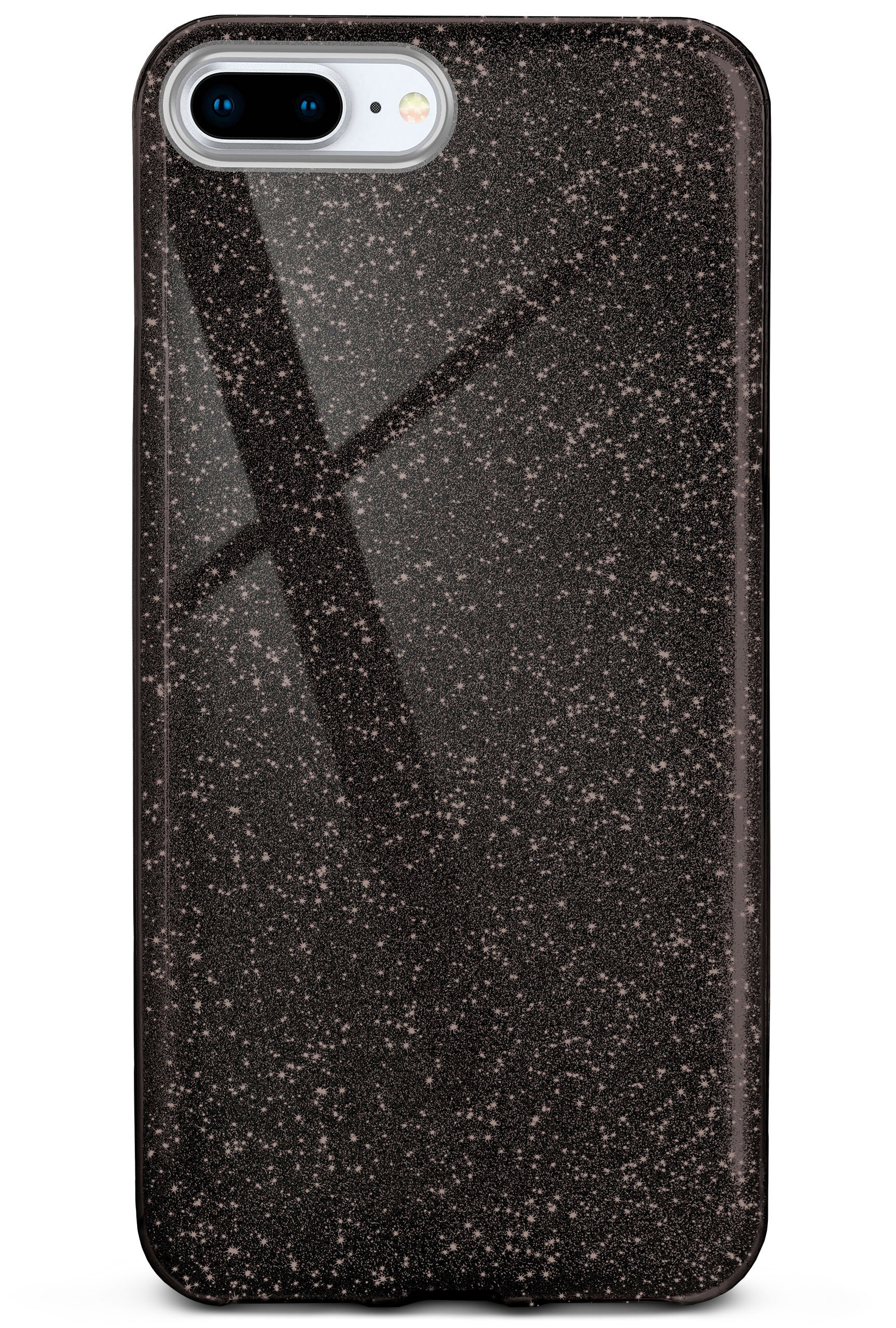 Black 8 Plus Glitter Case, Glamour ONEFLOW 7 Apple, iPhone iPhone Backcover, / - Plus,