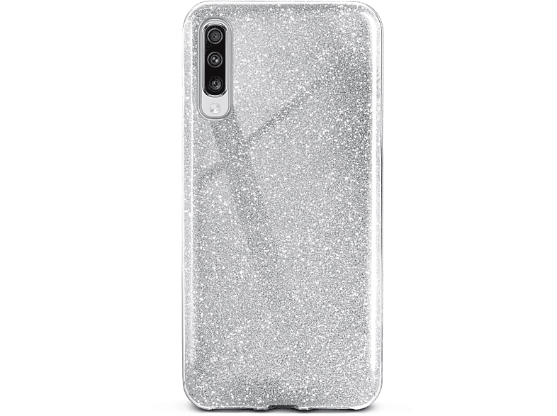 ONEFLOW Glitter Case, Backcover, Samsung, Galaxy A70, Sparkle - Silver