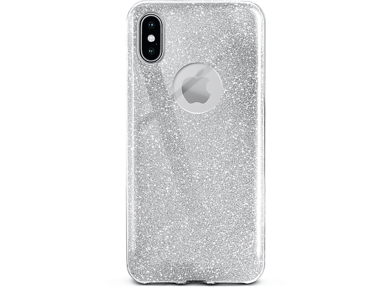 iPhone Case, iPhone ONEFLOW XS, X Backcover, / - Sparkle Apple, Glitter Silver