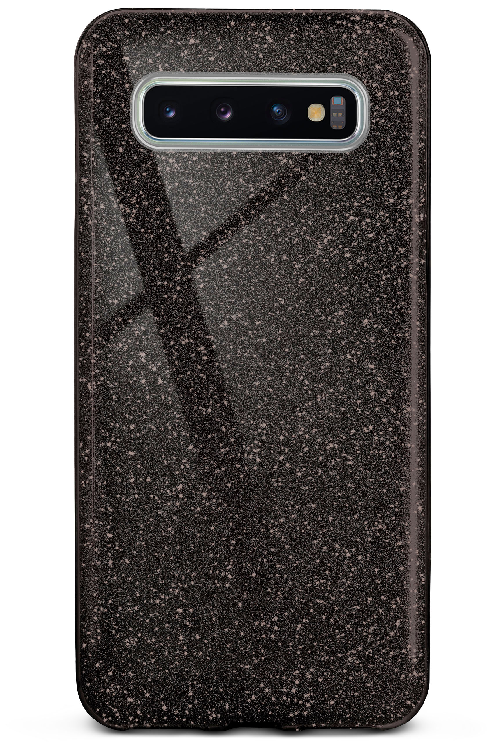 Samsung, S10 Black Plus, Glamour Case, - Galaxy ONEFLOW Backcover, Glitter
