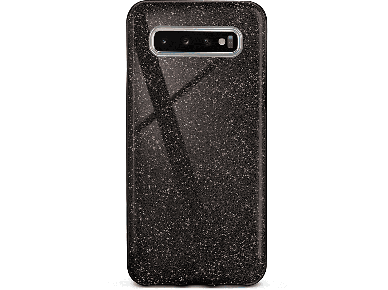 Glitter Backcover, ONEFLOW Glamour Samsung, Case, - S10 Galaxy Plus, Black