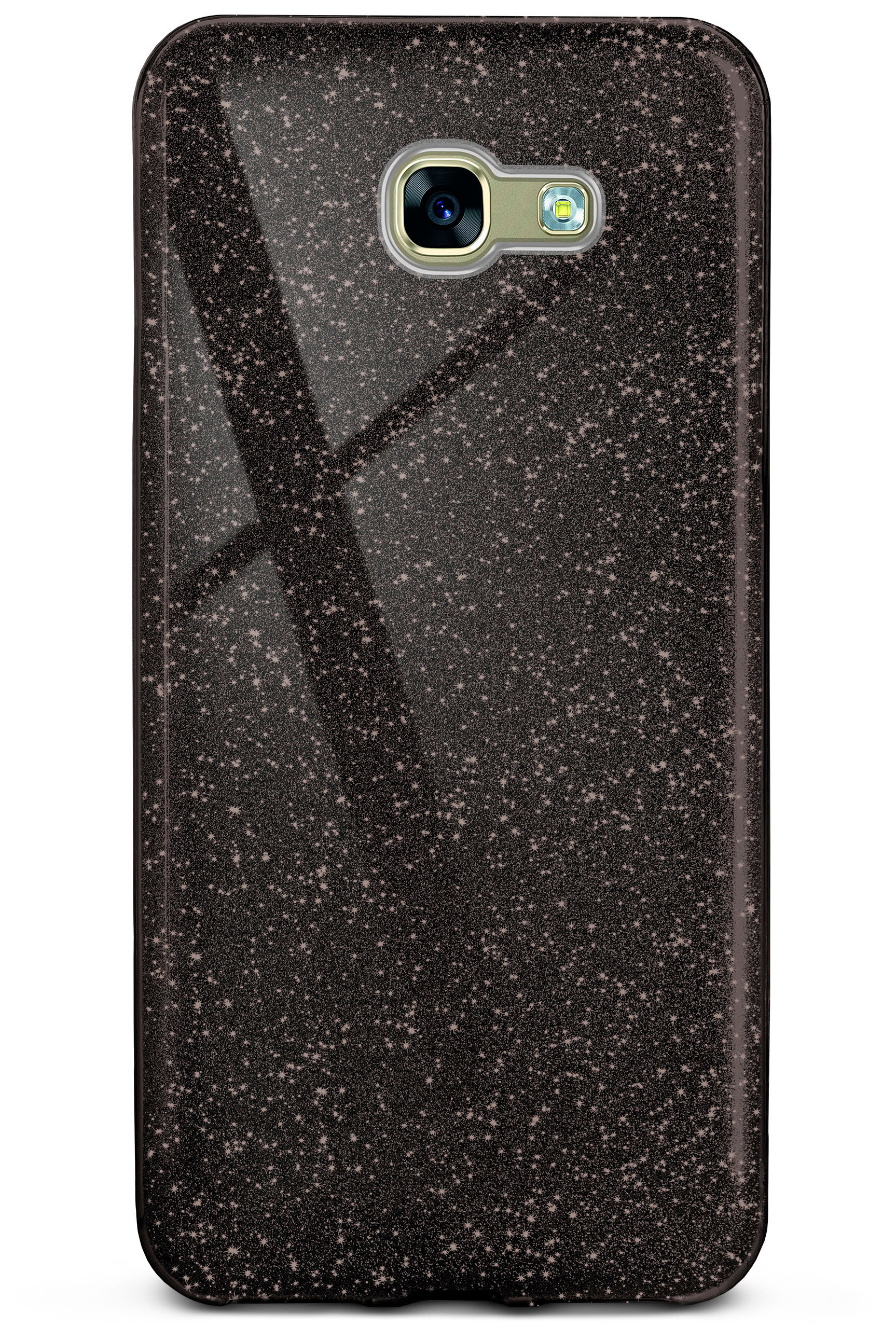 ONEFLOW Case, (2017), A3 Galaxy Glitter Samsung, Black Backcover, Glamour -