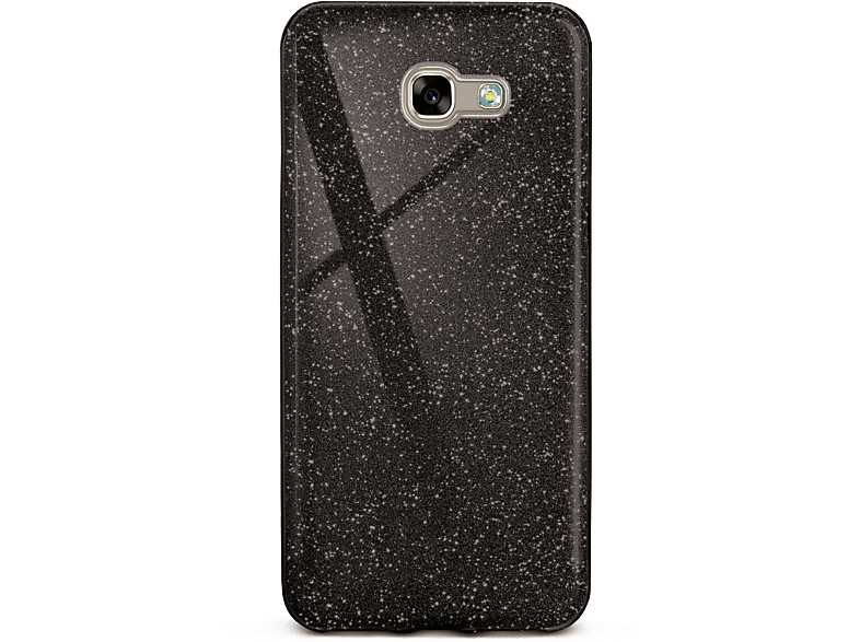 Backcover, ONEFLOW - Galaxy Glitter Case, Glamour Samsung, (2017), Black A3