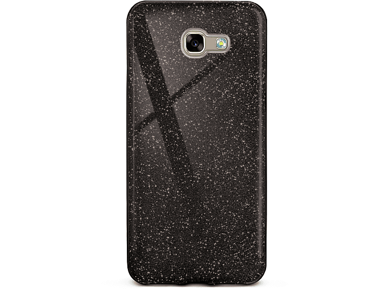 Galaxy (2017), A5 Glamour Case, - Backcover, Glitter Samsung, ONEFLOW Black