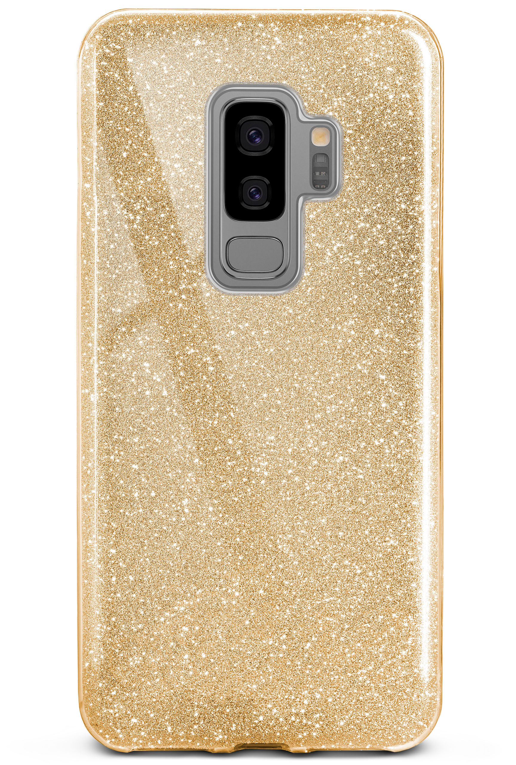 - Shine ONEFLOW Case, S9 Backcover, Glitter Samsung, Plus, Galaxy Gold