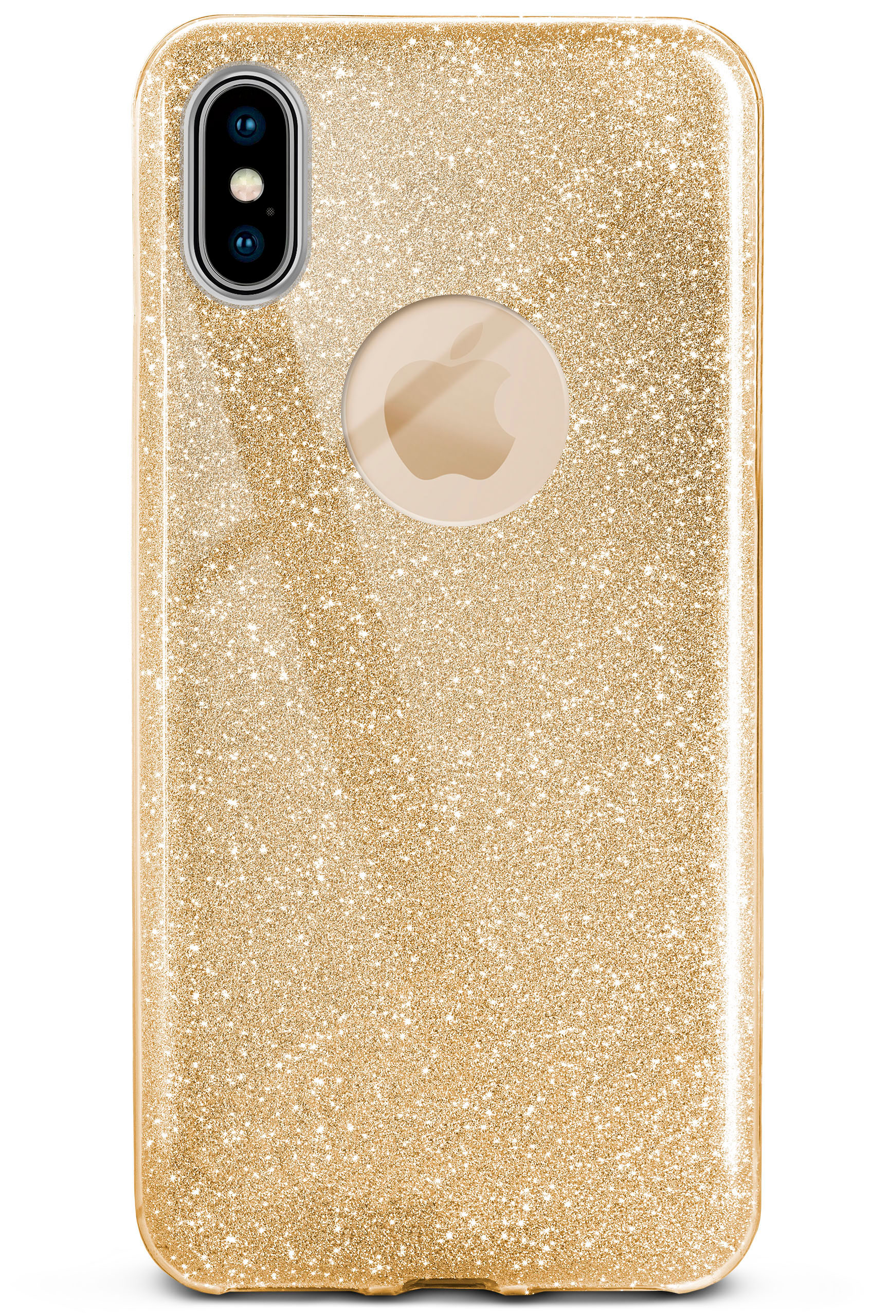 Glitter iPhone - Shine / X ONEFLOW XS, Gold Backcover, iPhone Case, Apple,
