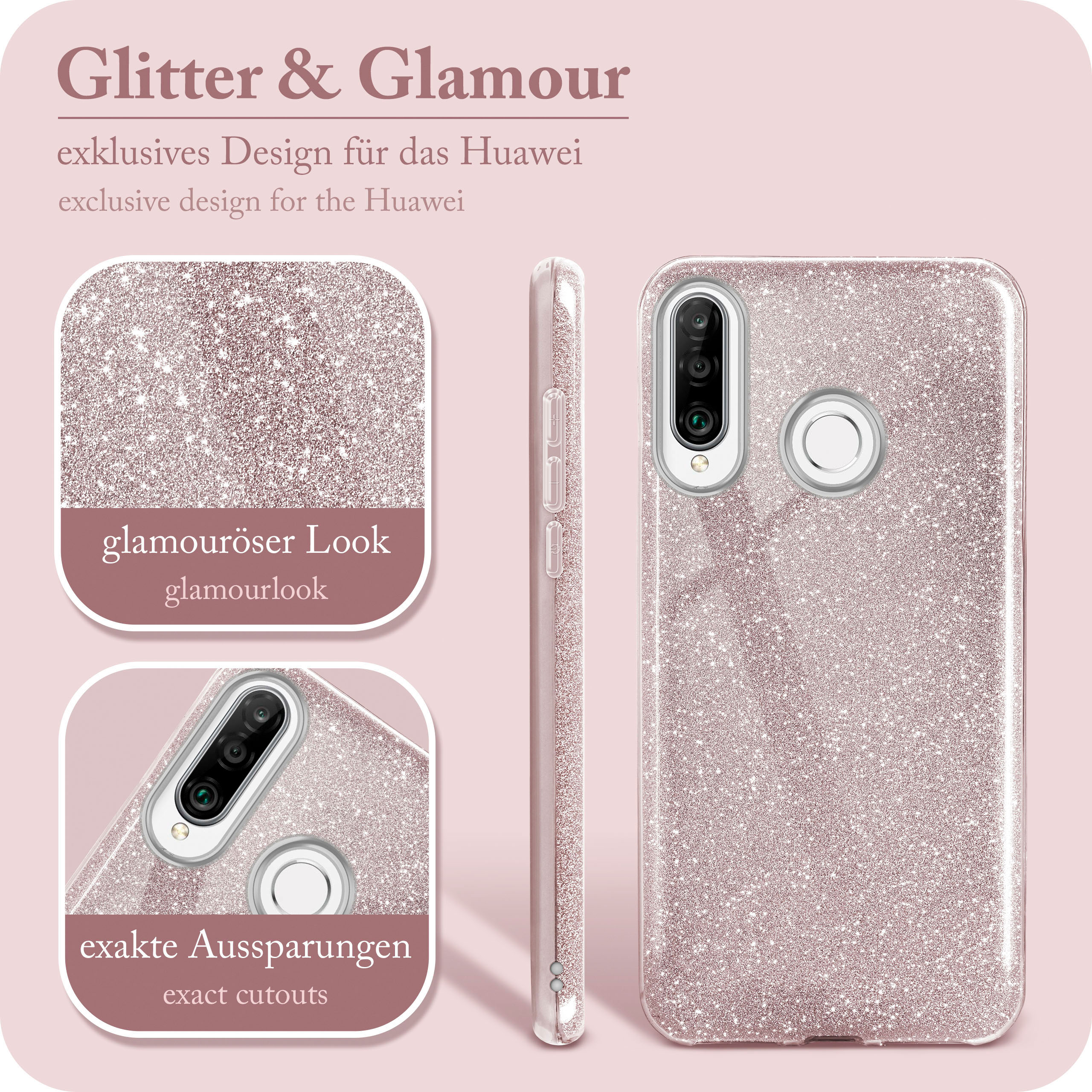 New, - Case, Gloss Backcover, Rosé Glitter Lite/P30 P30 Lite Huawei, ONEFLOW
