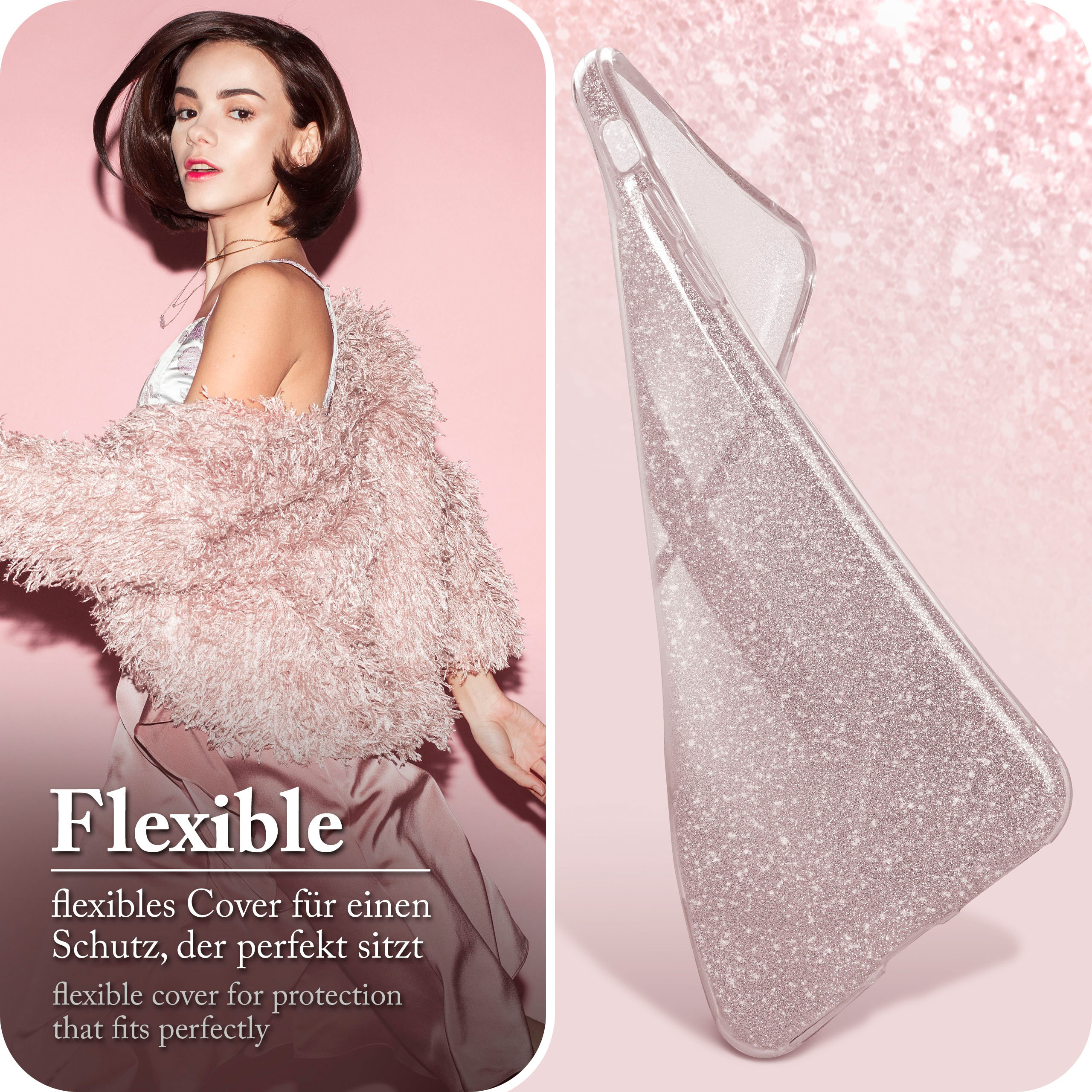 ONEFLOW Glitter Case, Backcover, Gloss P30 New, - Rosé Lite Huawei, Lite/P30