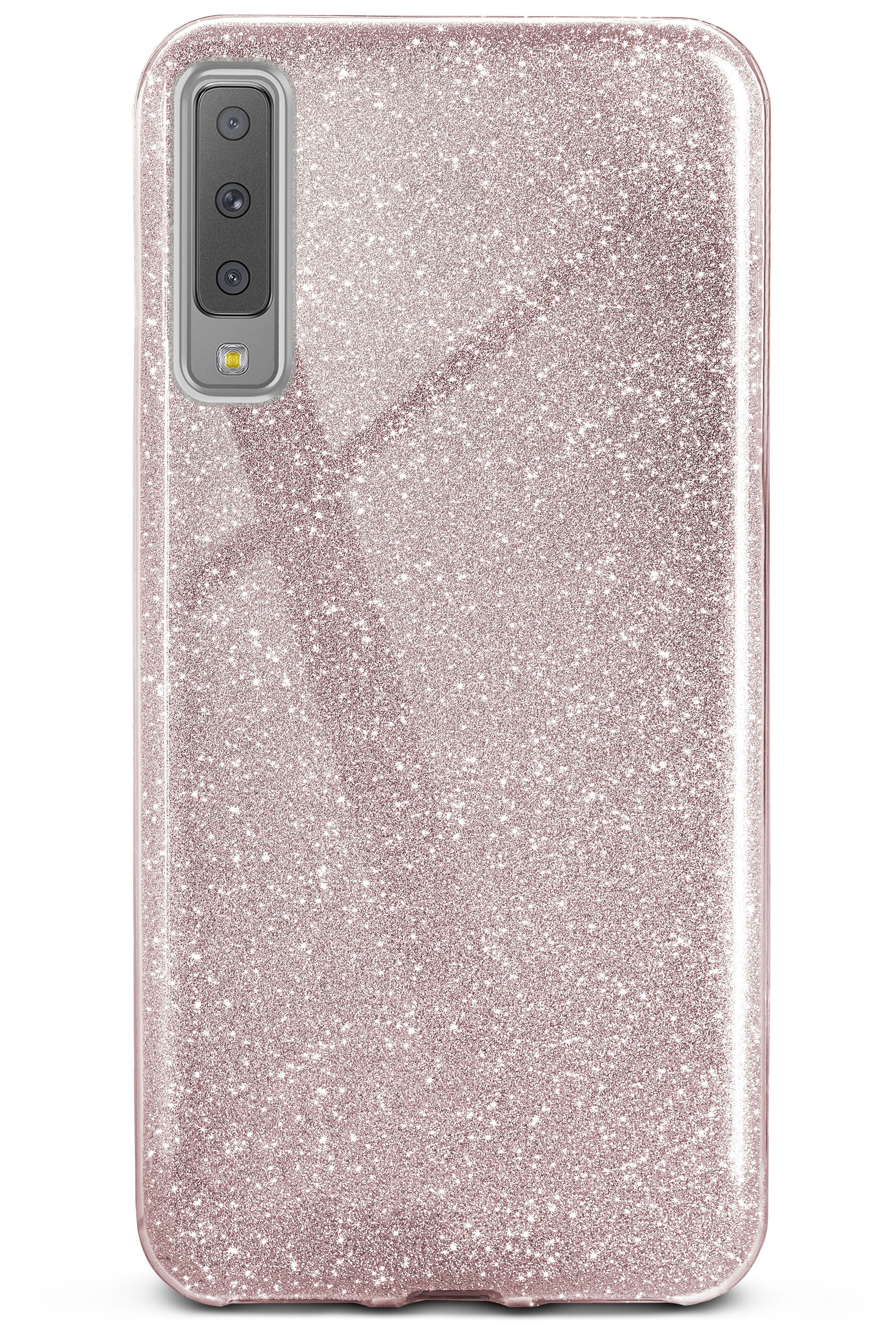 A7 Galaxy (2018), ONEFLOW - Glitter Case, Rosé Samsung, Gloss Backcover,