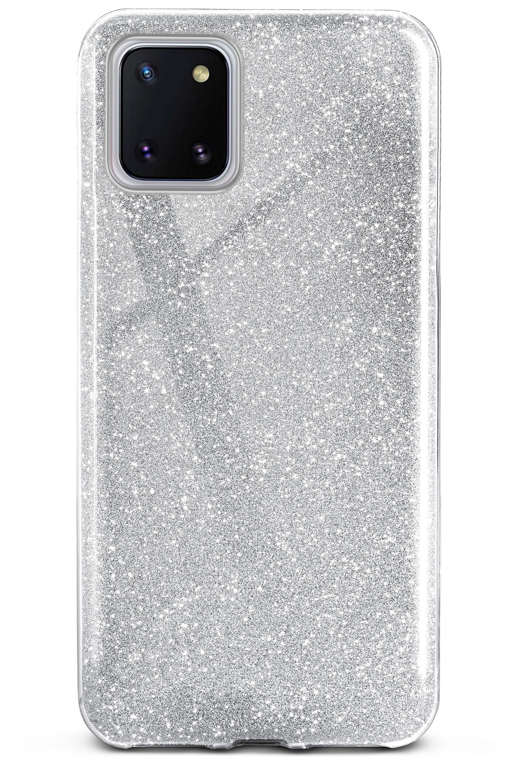 ONEFLOW Glitter Silver - Samsung, Sparkle Galaxy Note Backcover, 10 Lite, Case