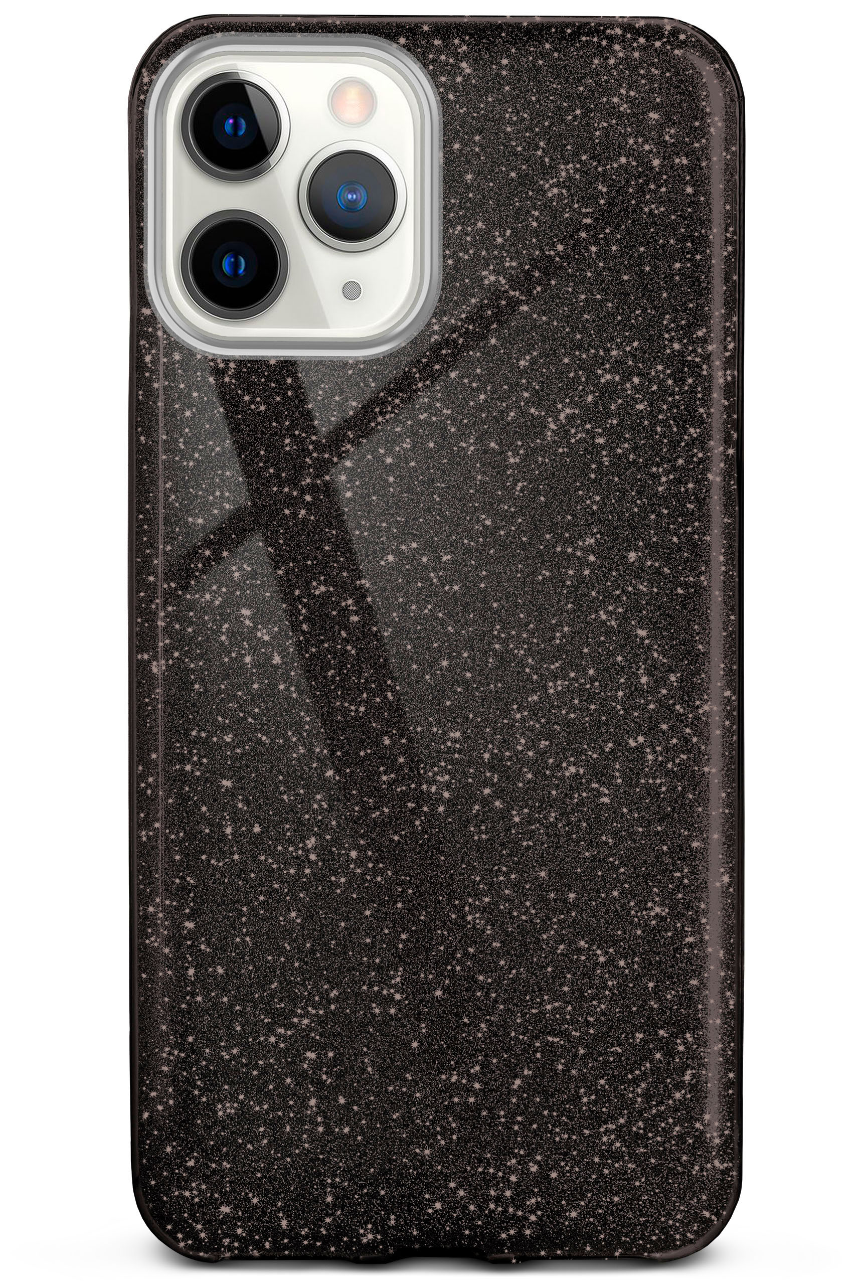 ONEFLOW Glitter Case, - Glamour iPhone Pro, Backcover, Apple, 11 Black