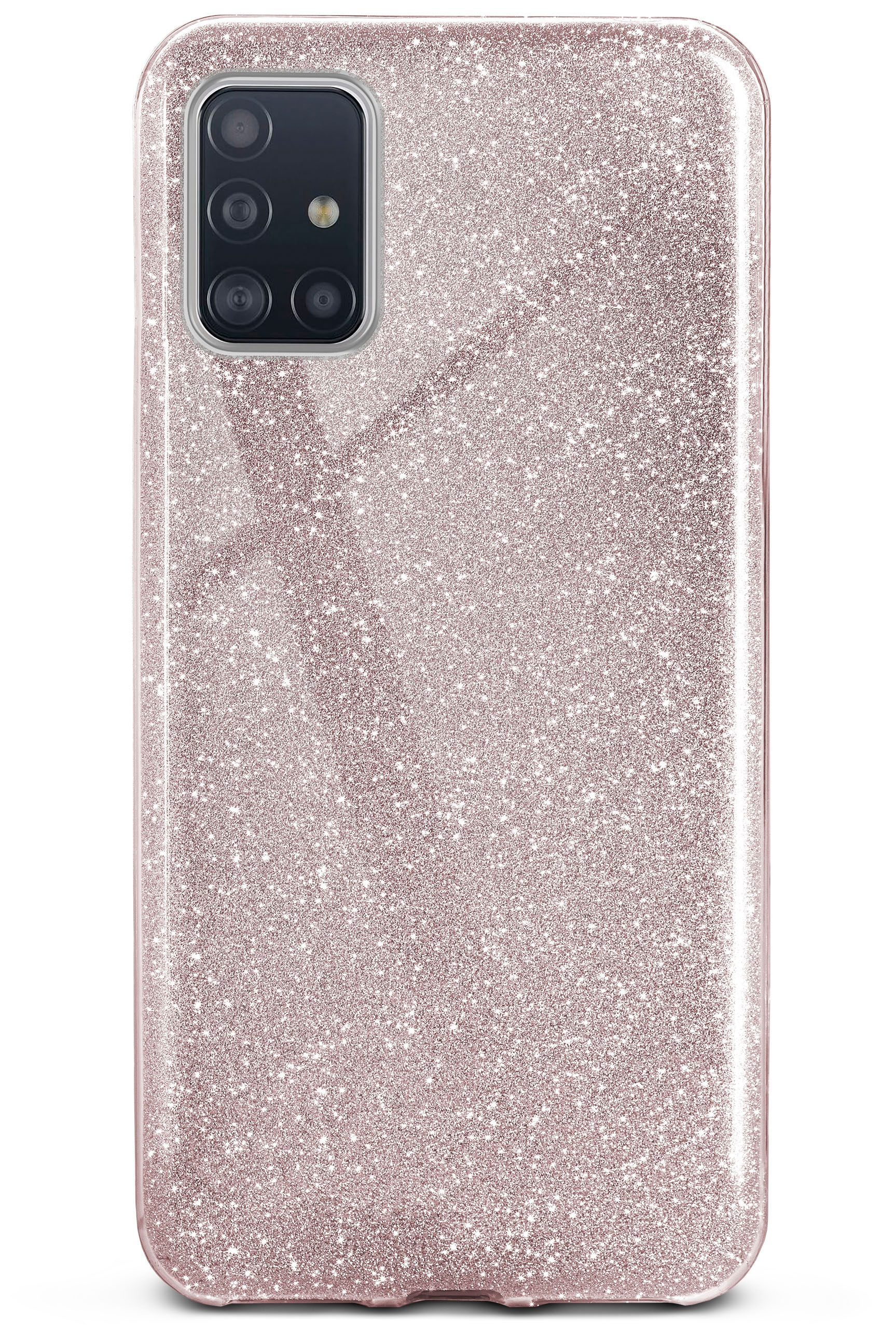 ONEFLOW - Gloss Backcover, Rosé Case, A71, Galaxy Samsung, Glitter