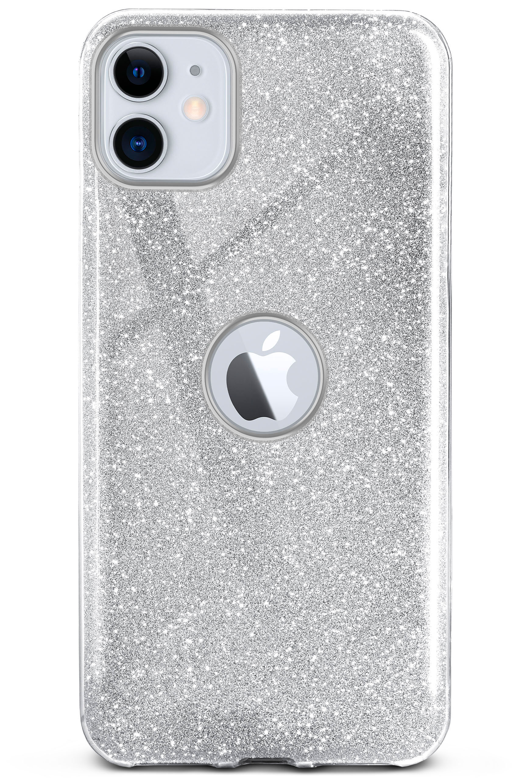 ONEFLOW Glitter Case, Backcover, Sparkle Silver 11, - Apple, iPhone