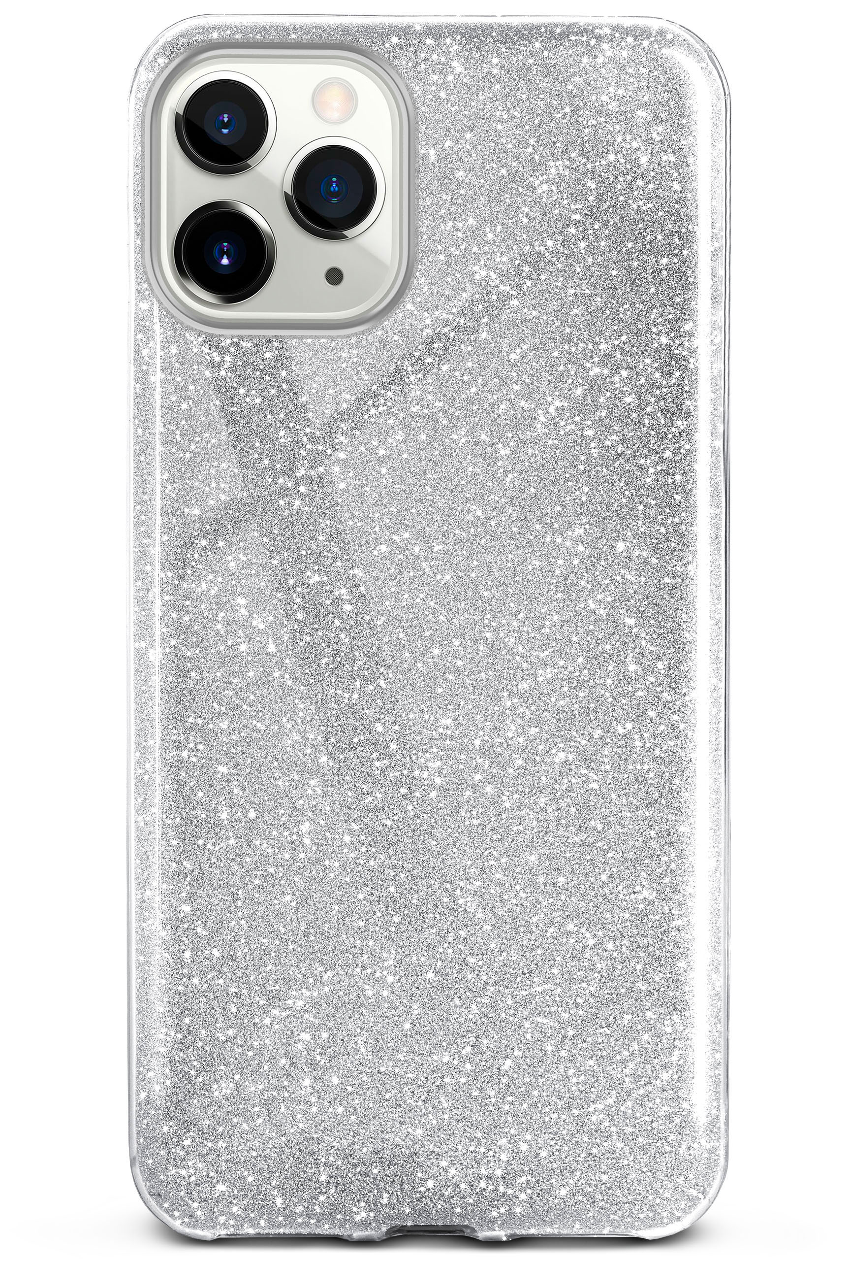 Case, Glitter iPhone ONEFLOW Silver Sparkle - Apple, Max, Pro Backcover, 11