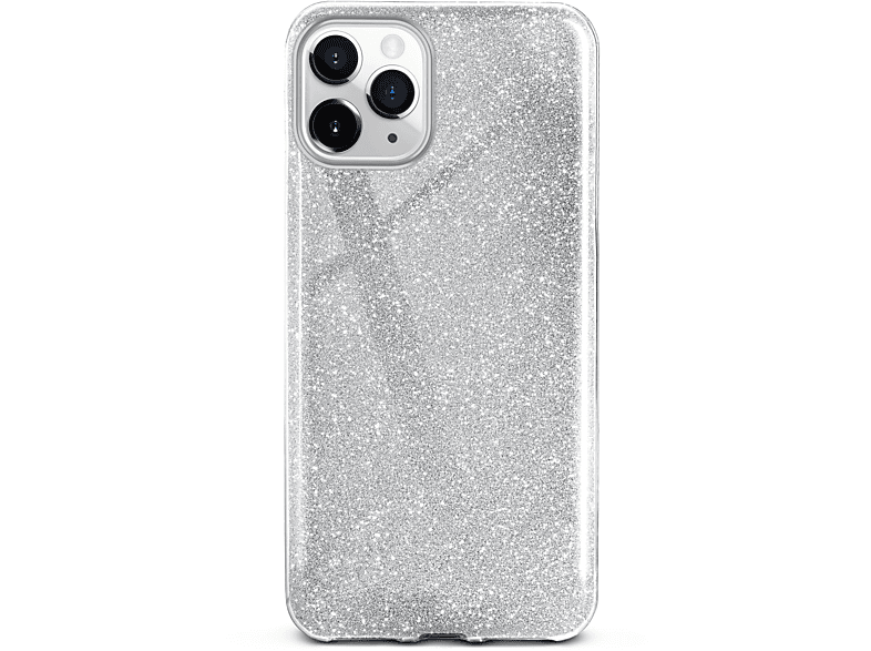 Case, Glitter iPhone ONEFLOW Silver Sparkle - Apple, Max, Pro Backcover, 11