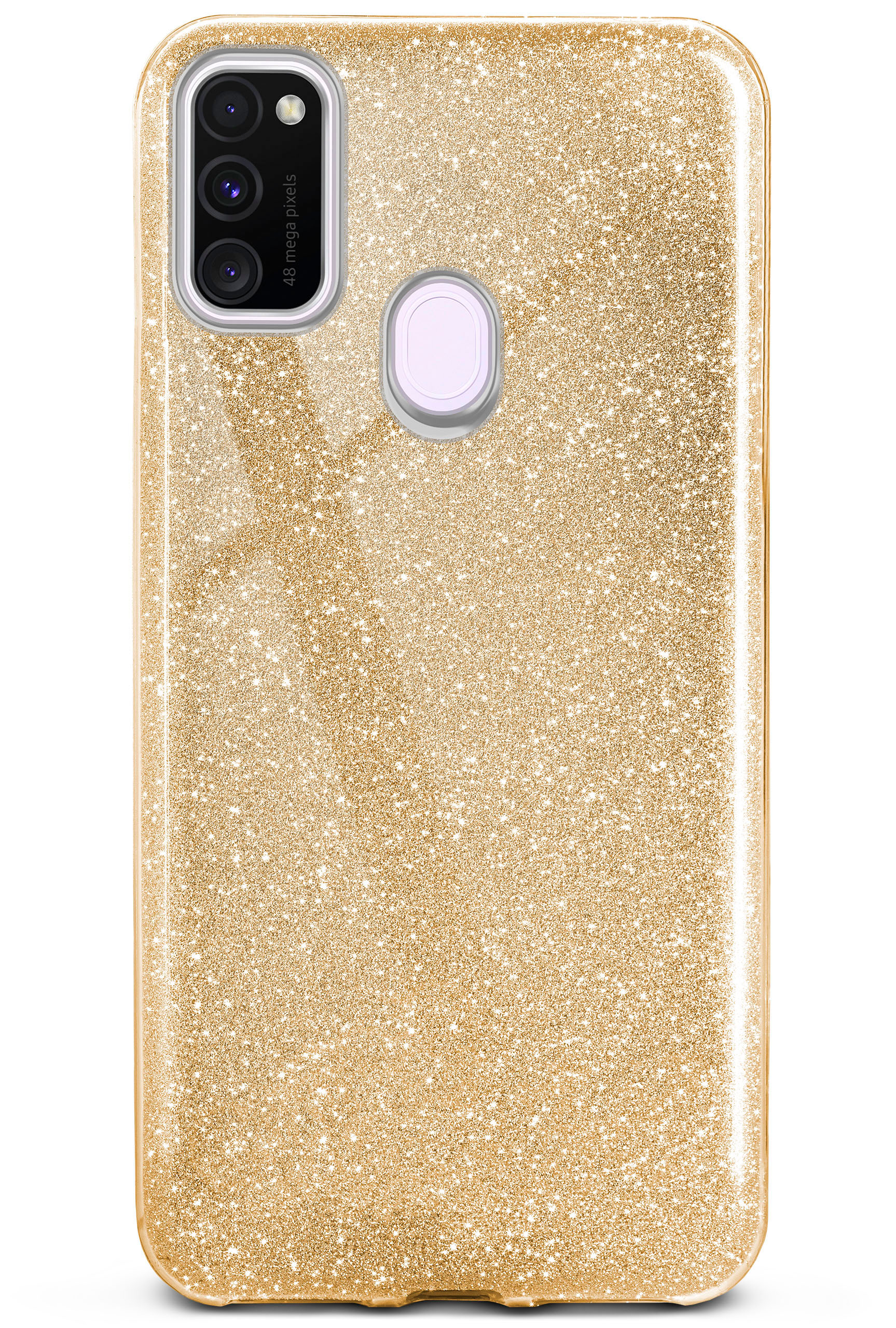 ONEFLOW Glitter Case, Backcover, Samsung, - M30s, Shine Galaxy Gold