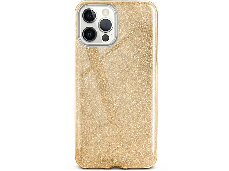 ONEFLOW Glitter Case, Backcover, Apple, Gold 12 Pro - iPhone Max, Shine