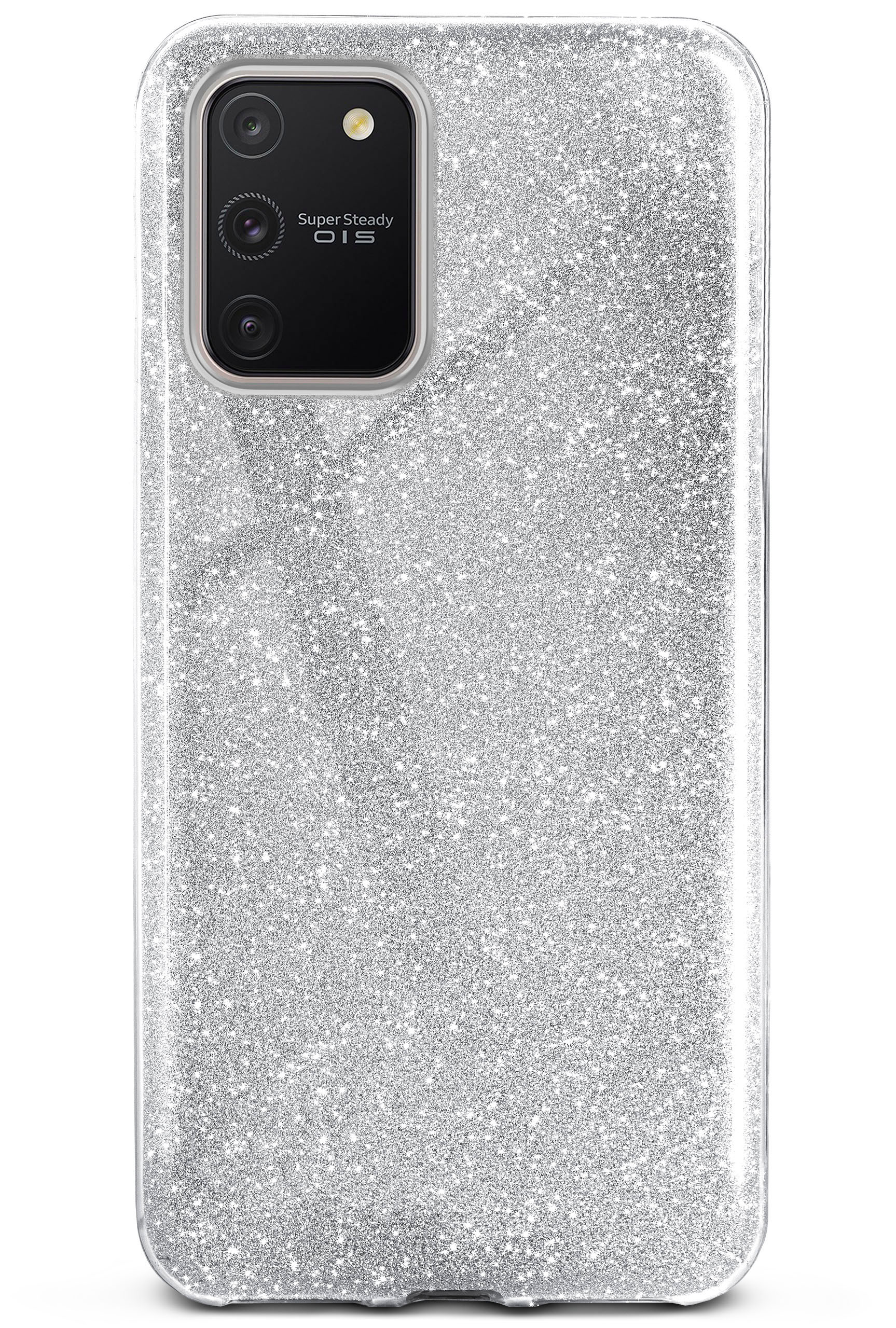 ONEFLOW Glitter Case, Backcover, Samsung, Sparkle - Lite, Silver Galaxy S10