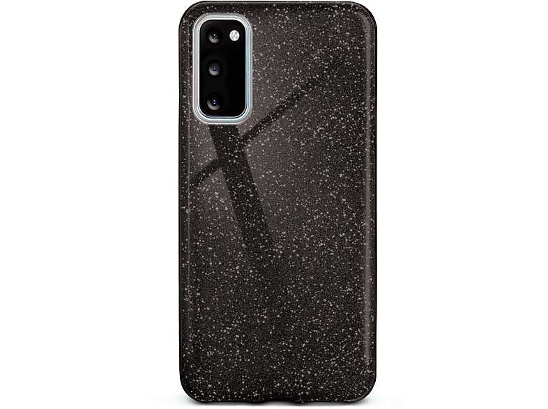 Glamour / Glitter Backcover, - S20 S20 ONEFLOW Galaxy 5G, Samsung, Case, Black