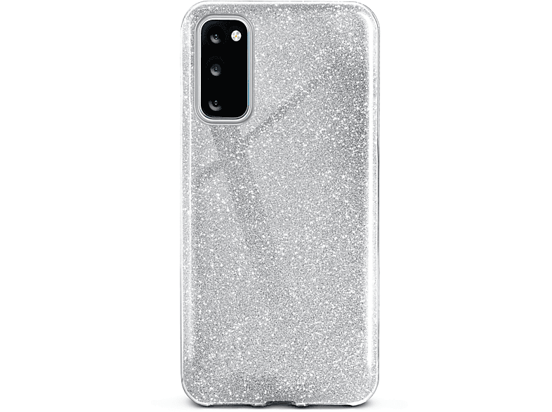 ONEFLOW Glitter / - S20 Backcover, Galaxy S20 Silver 5G, Sparkle Case, Samsung