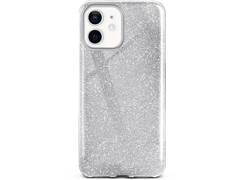 ONEFLOW Glitter Case, mini, Sparkle iPhone 12 Backcover, - Apple, Silver