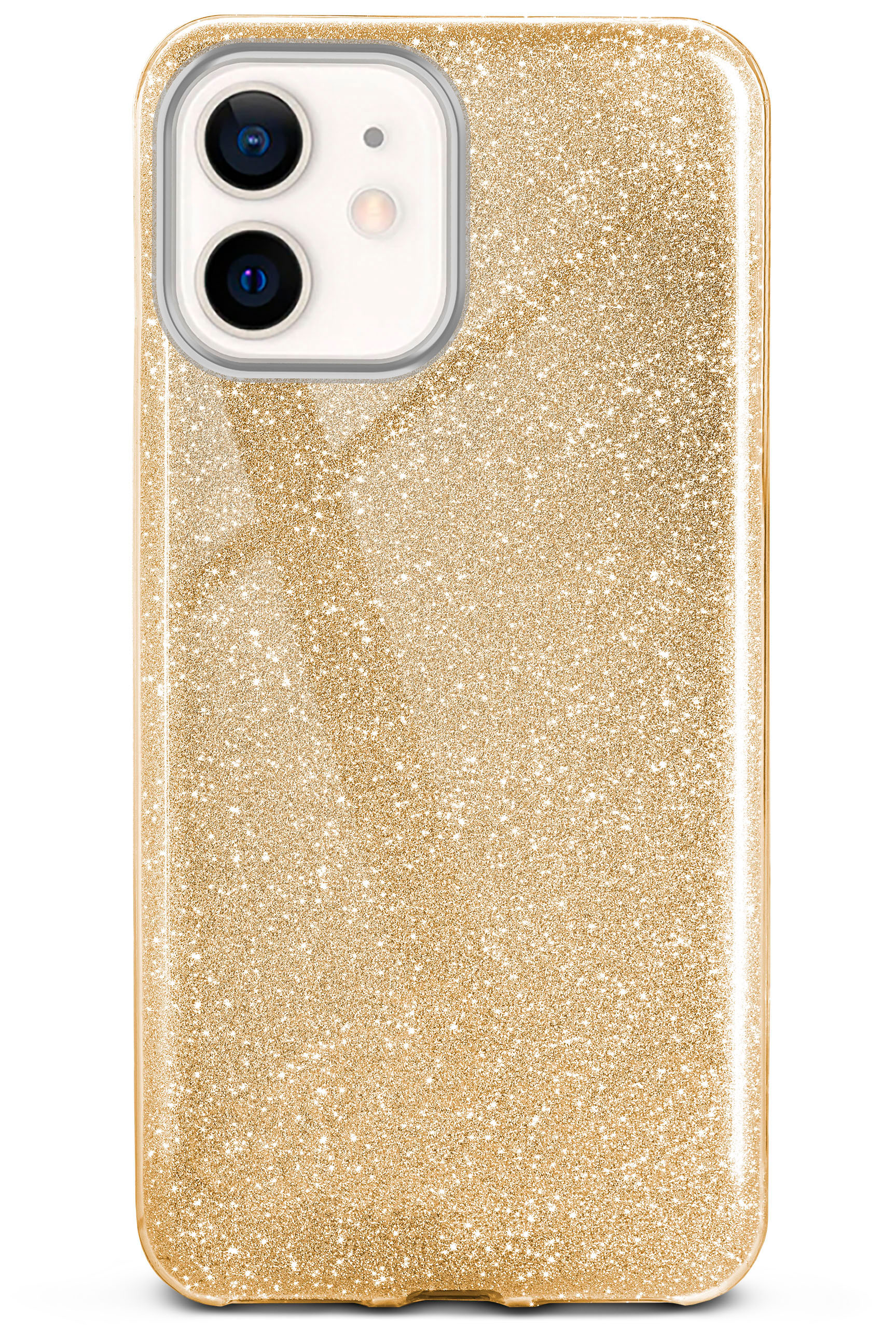 12 - Backcover, Shine ONEFLOW Glitter Apple, Gold mini, iPhone Case,