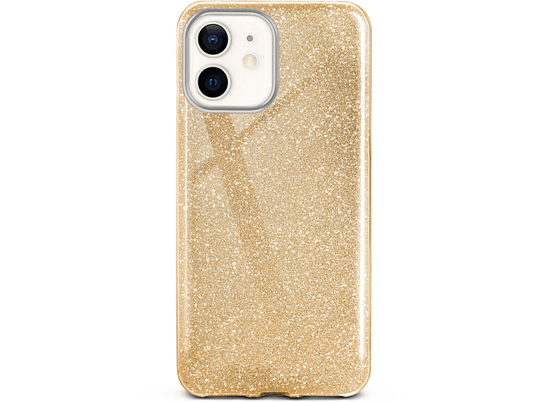 ONEFLOW Glitter Case, Backcover, Gold Apple, - iPhone 12 Shine mini