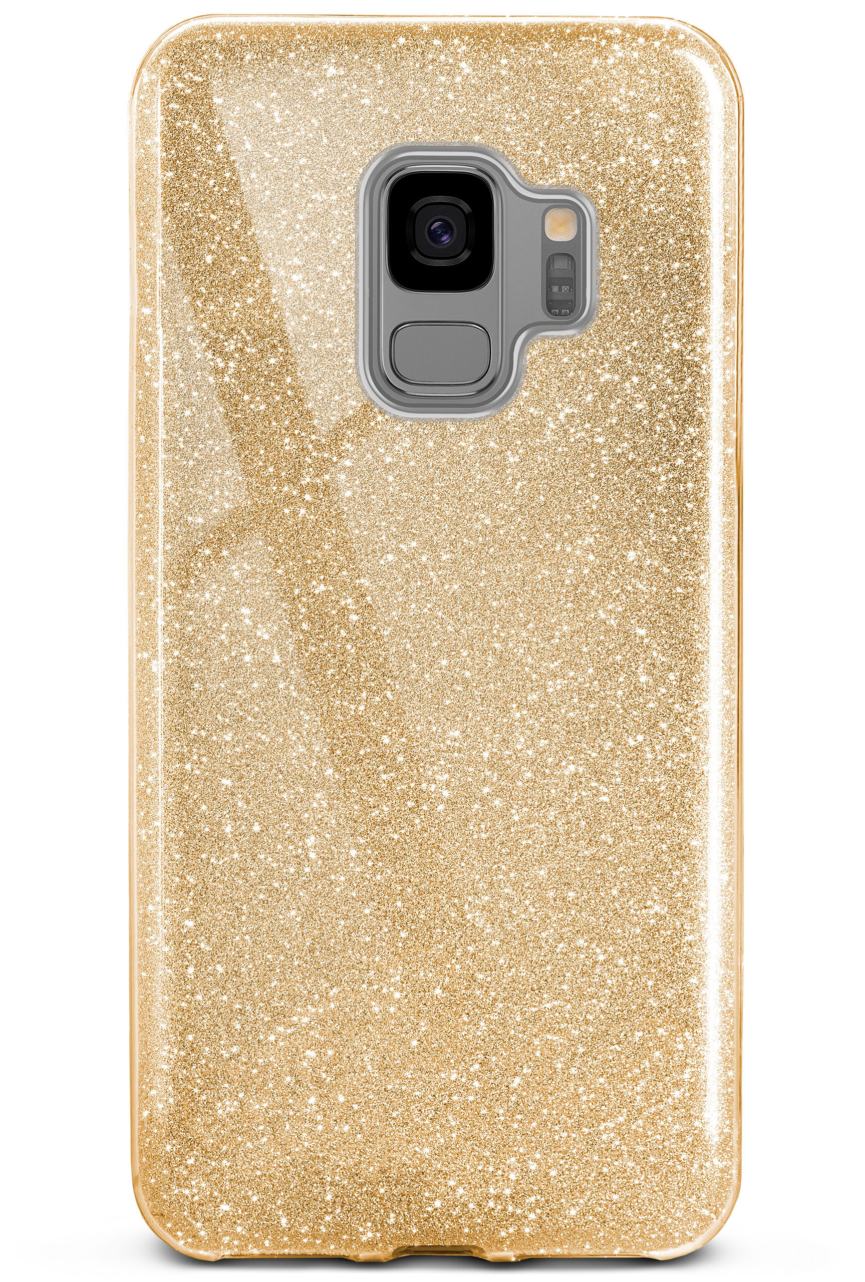 ONEFLOW Glitter Case, Backcover, Samsung, - Galaxy S9, Gold Shine