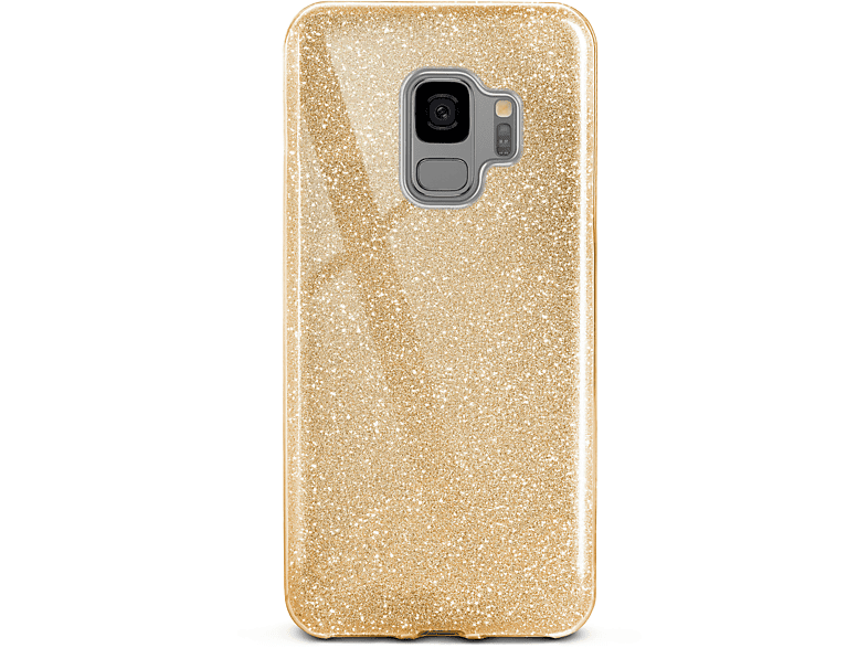 ONEFLOW Glitter Case, Backcover, Samsung, - Galaxy S9, Gold Shine
