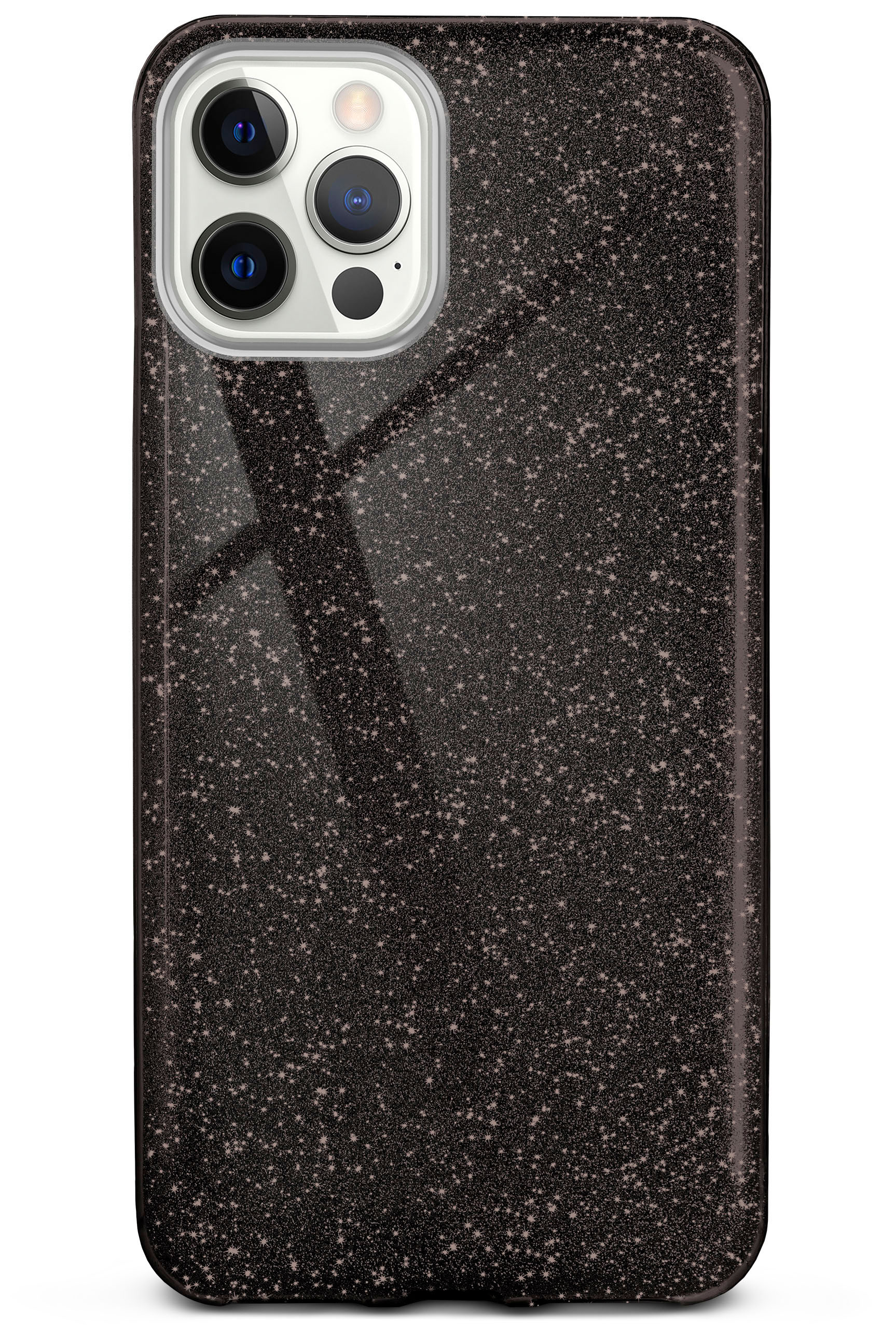 ONEFLOW Glitter - 12 / Pro, Case, iPhone 12 Glamour Black Apple, Backcover