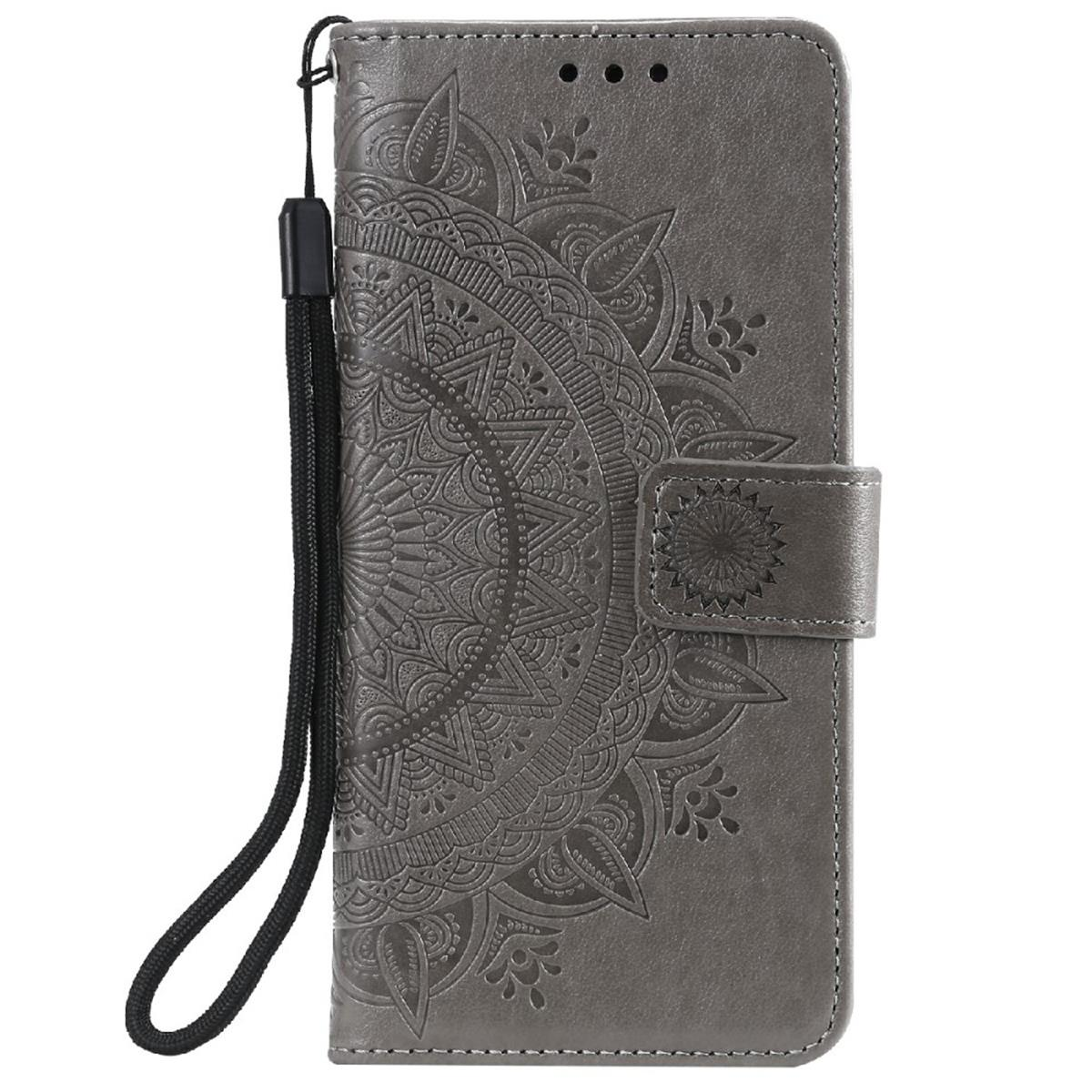 COVERKINGZ Klapphülle mit Mandala Galaxy Grau Samsung, A03s, Muster, Bookcover