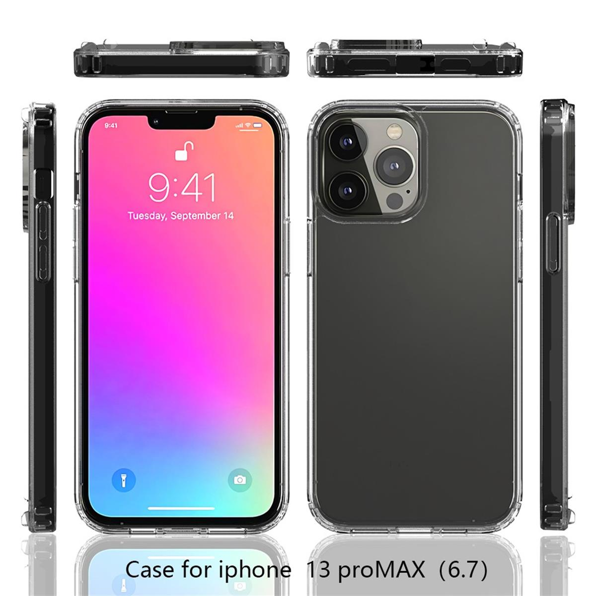 COVERKINGZ Handycase mit Display- 13 und Kameraschutz, iPhone Pro Max, Apple, Backcover, Transparent