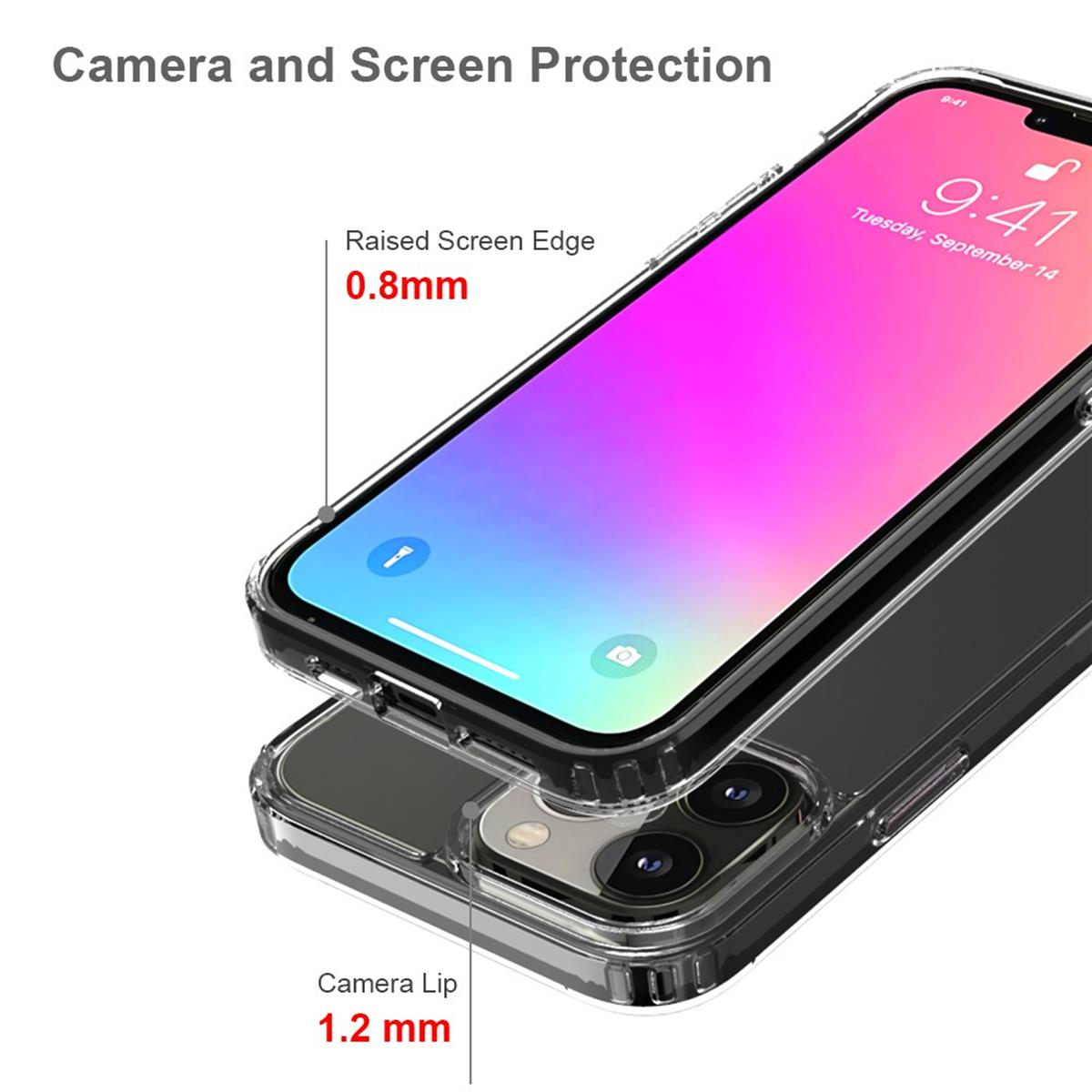 COVERKINGZ Handycase Max, Backcover, Apple, mit 13 und Kameraschutz, iPhone Display- Pro Transparent