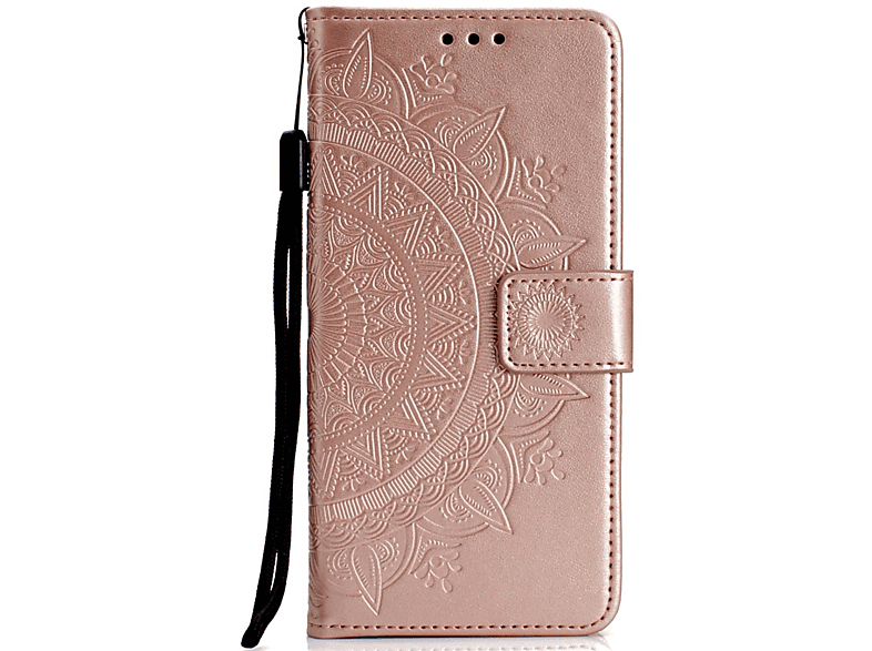 Galaxy Bookcover, Samsung, mit J4 COVERKINGZ Roségold Klapphülle Mandala Muster, 2018,