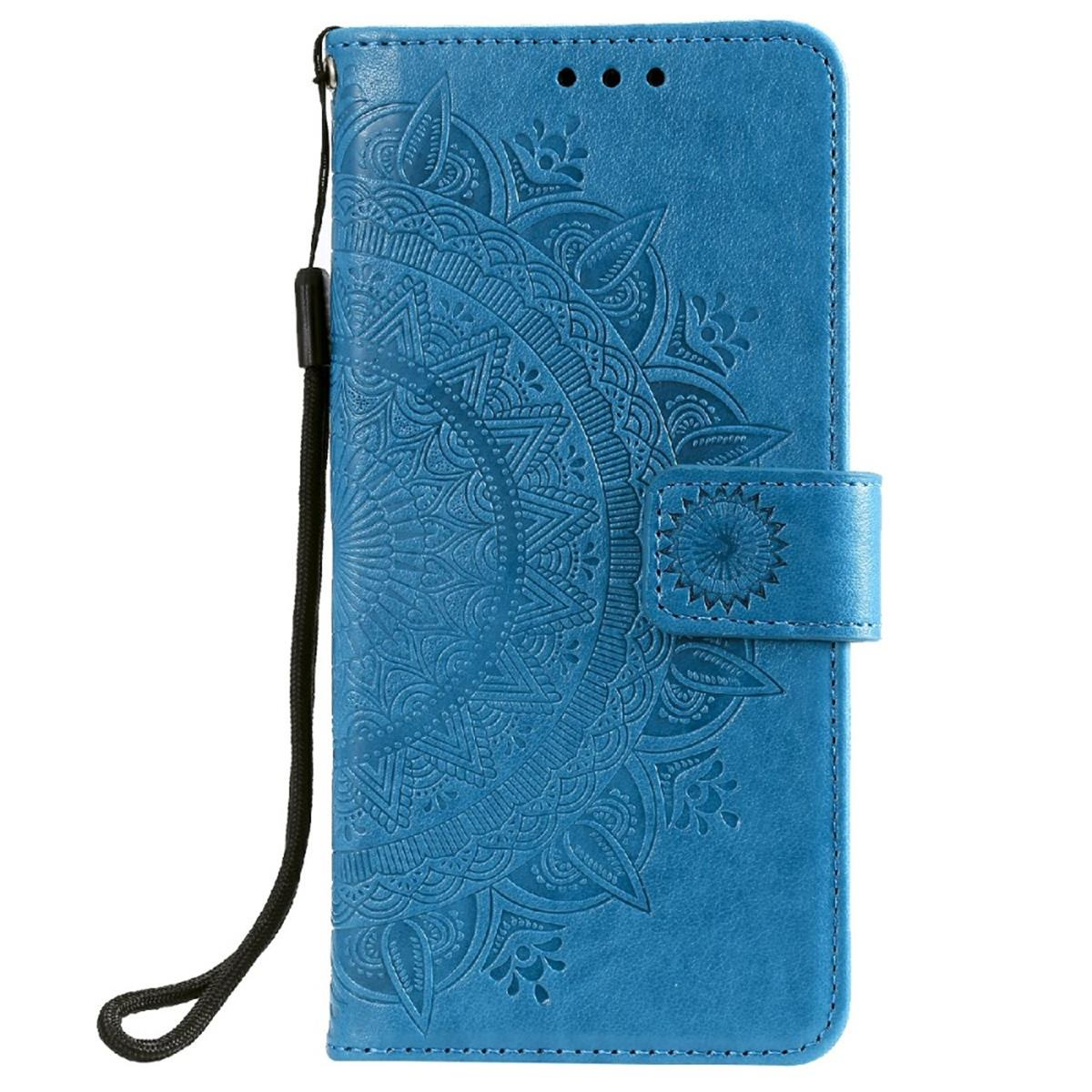 COVERKINGZ Klapphülle mit Mandala Muster, A03s, Bookcover, Galaxy Samsung, Blau