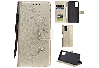 COVERKINGZ Klapphülle mit Mandala Muster, Bookcover, Huawei, P40, Gold