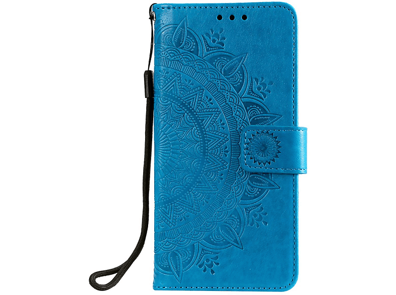 COVERKINGZ Klapphülle mit Mandala Muster, A22 Blau Galaxy Bookcover, 4G, Samsung