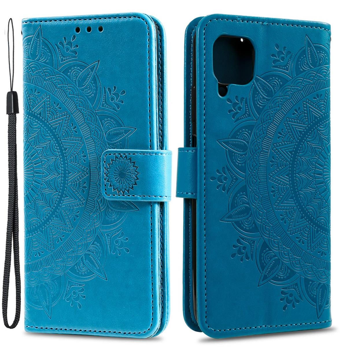 Galaxy mit 4G, Muster, Bookcover, Klapphülle Samsung, A22 Blau COVERKINGZ Mandala