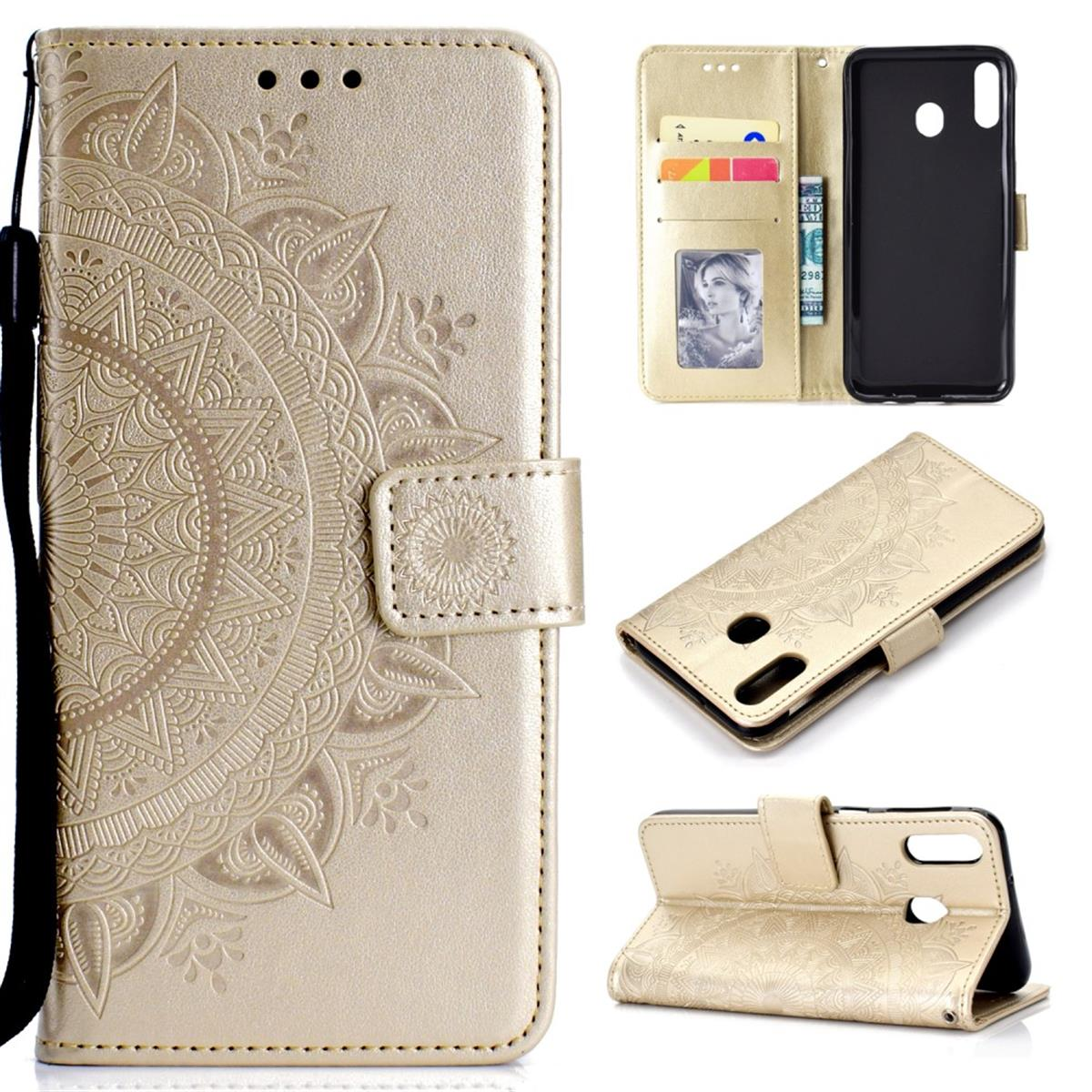 COVERKINGZ Klapphülle mit Mandala Huawei, Gold Y6p, Muster, Bookcover