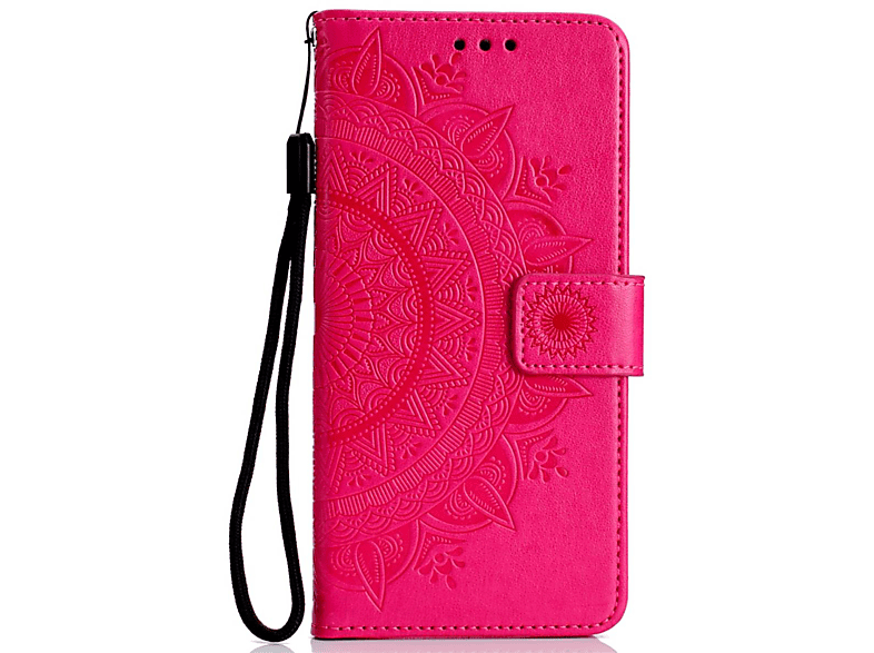 COVERKINGZ Klapphülle mit Mandala Muster, Galaxy 2018, Bookcover, J4 Pink Samsung