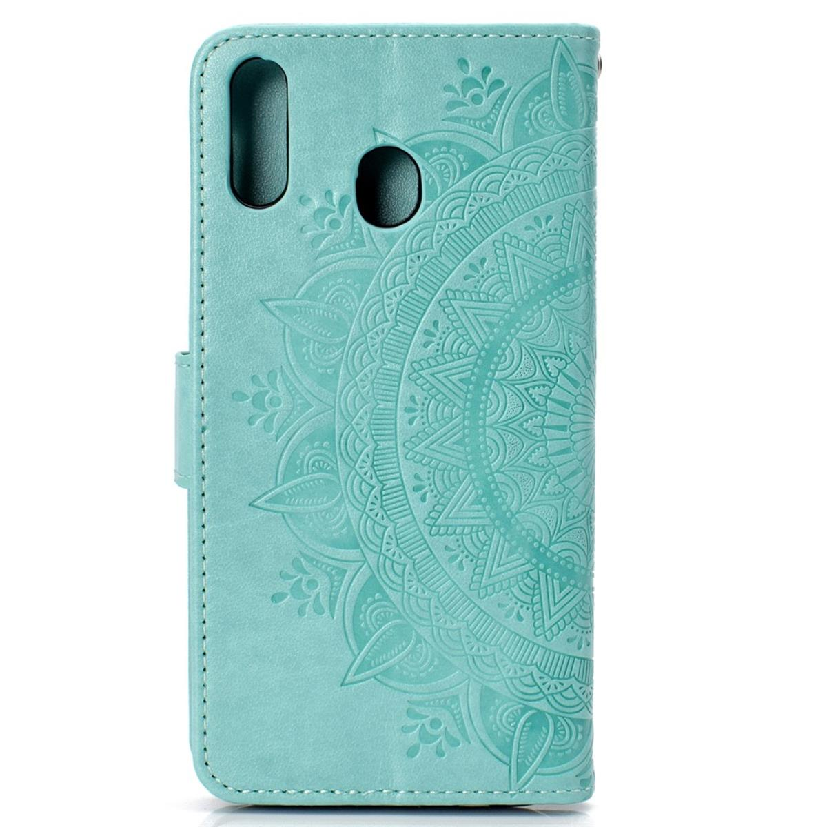 Huawei, Bookcover, Mandala Muster, Klapphülle COVERKINGZ mit Y6p, Grün