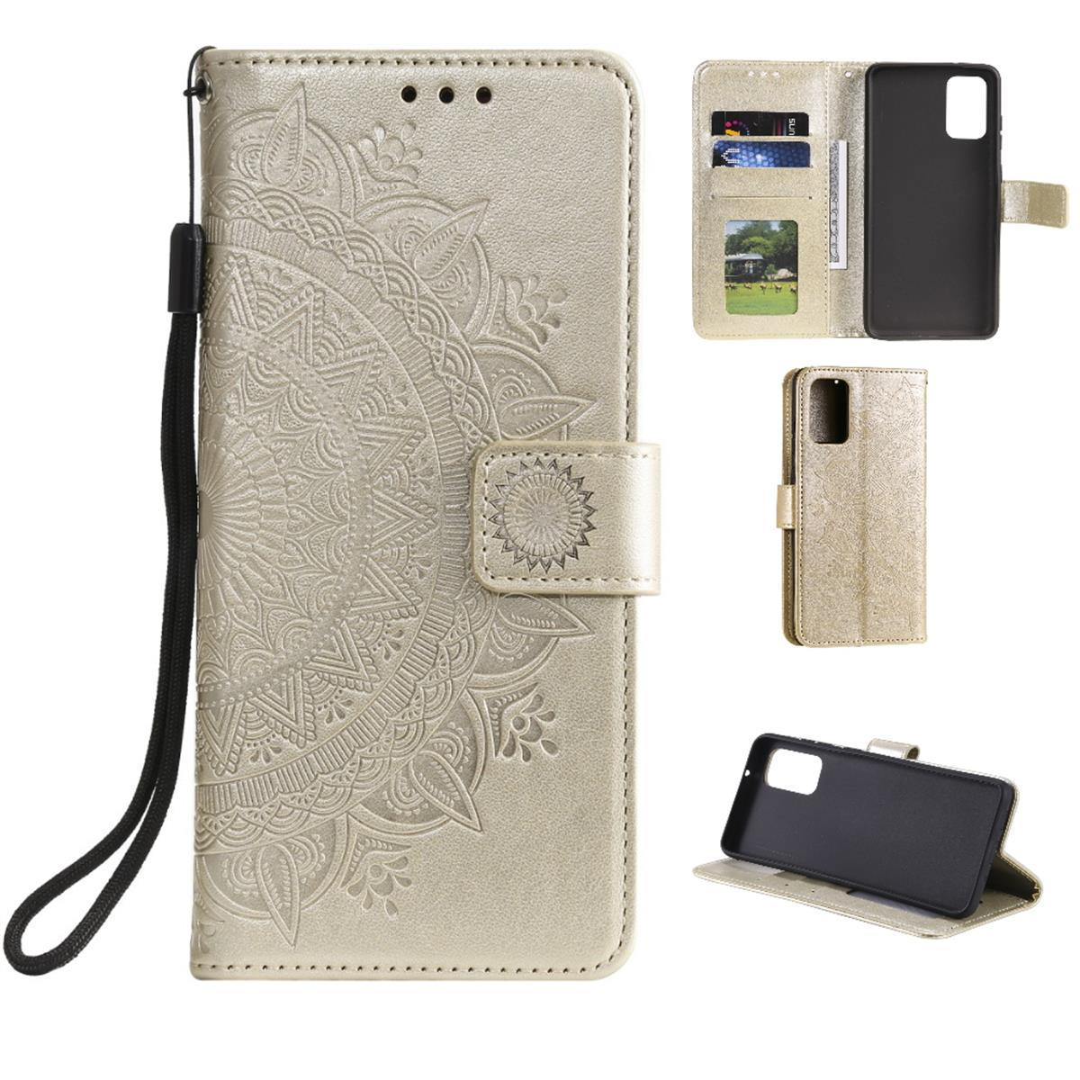 COVERKINGZ Klapphülle mit Galaxy Plus, Samsung, Muster, Mandala S20 Gold Bookcover