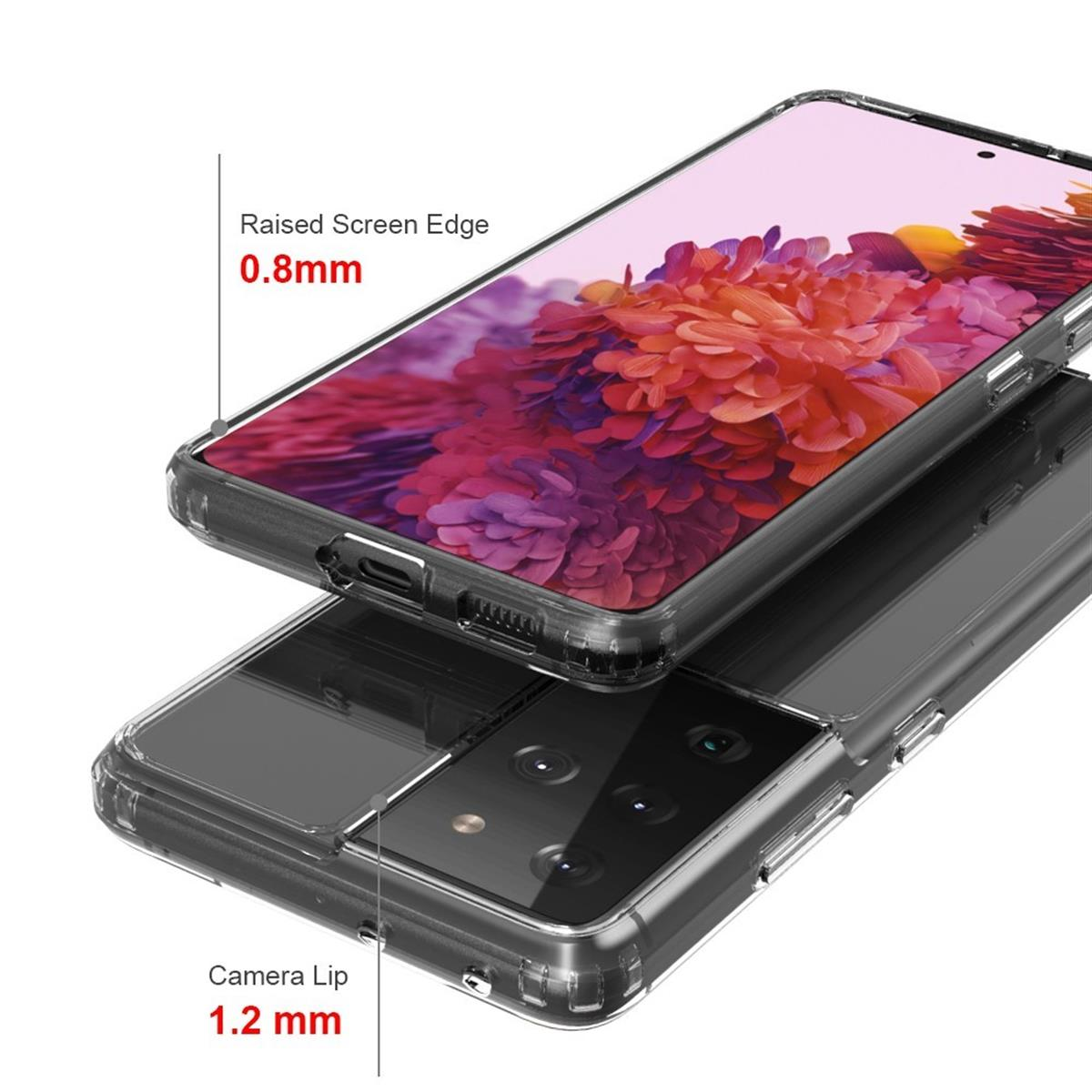 Galaxy COVERKINGZ Display- Handycase und S21 mit Samsung, Ultra, Transparent Kameraschutz, Backcover,