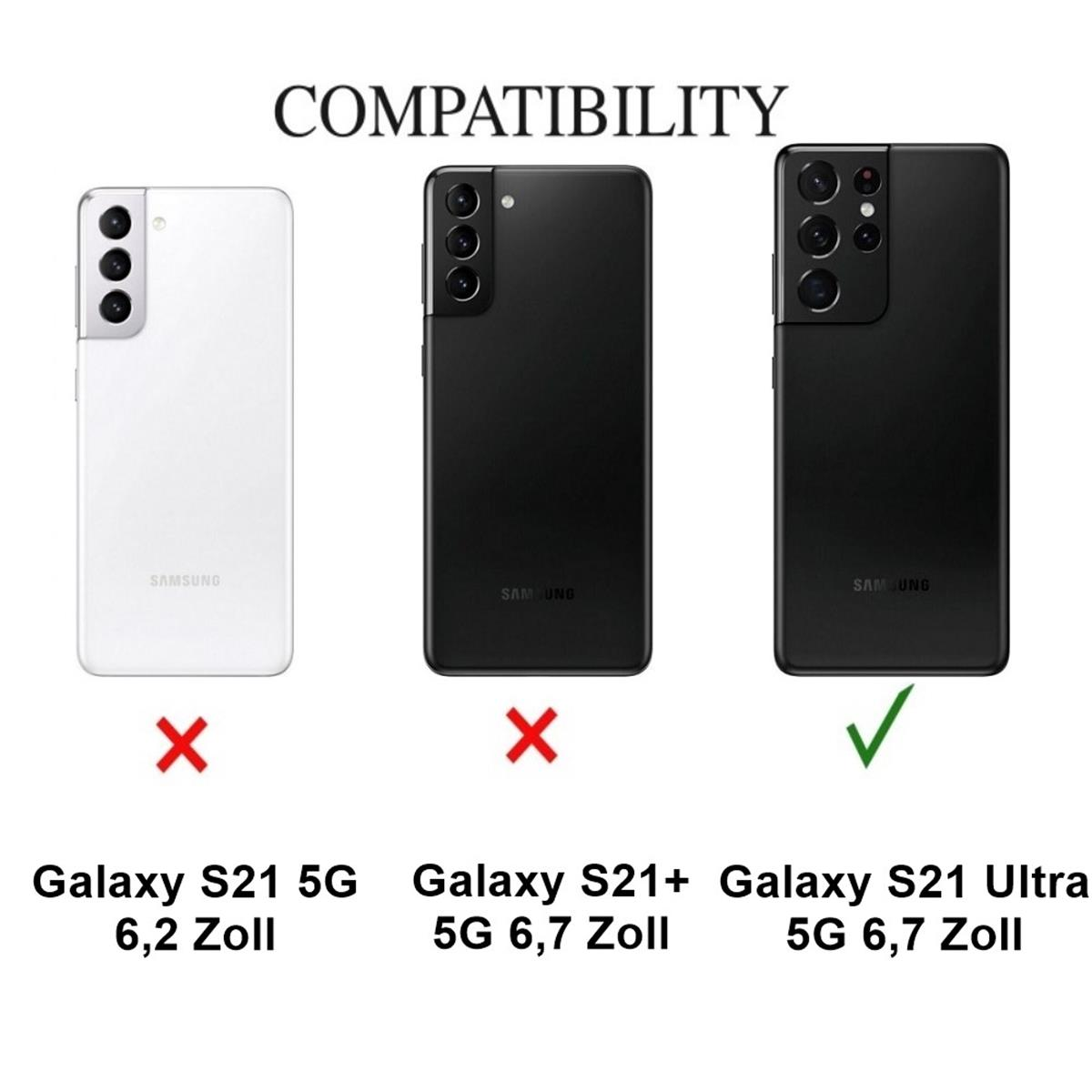Galaxy Handyhülle Weiß COVERKINGZ Samsung, S21 Backcover, dünn, Case Ultra Ultra,
