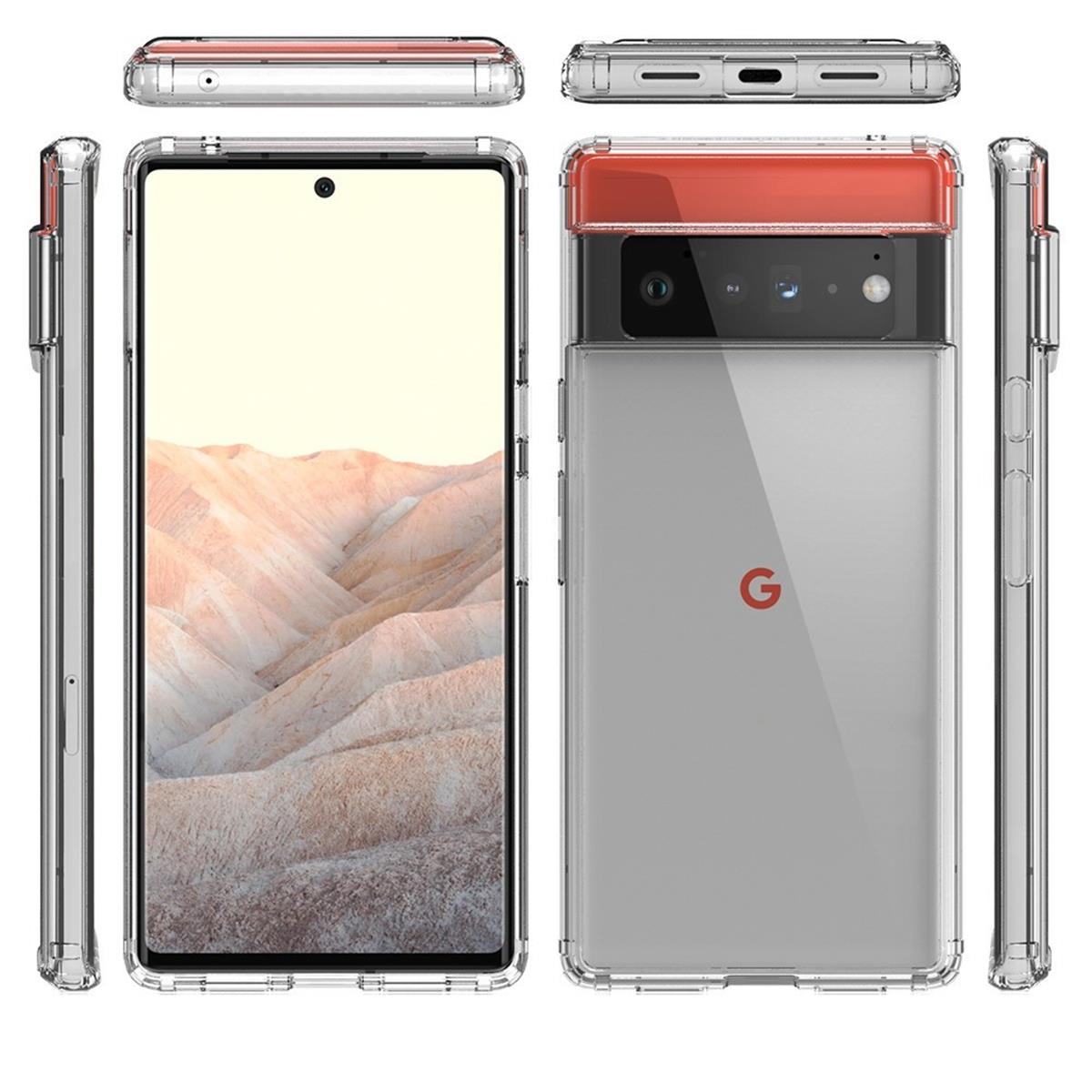 COVERKINGZ Handycase 6 und Google, Display- Backcover, Pro, Transparent mit Kameraschutz, Pixel