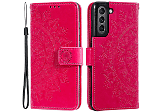 COVERKINGZ Klapphülle mit Mandala Muster, Bookcover, Samsung, Galaxy S21 FE, Pink