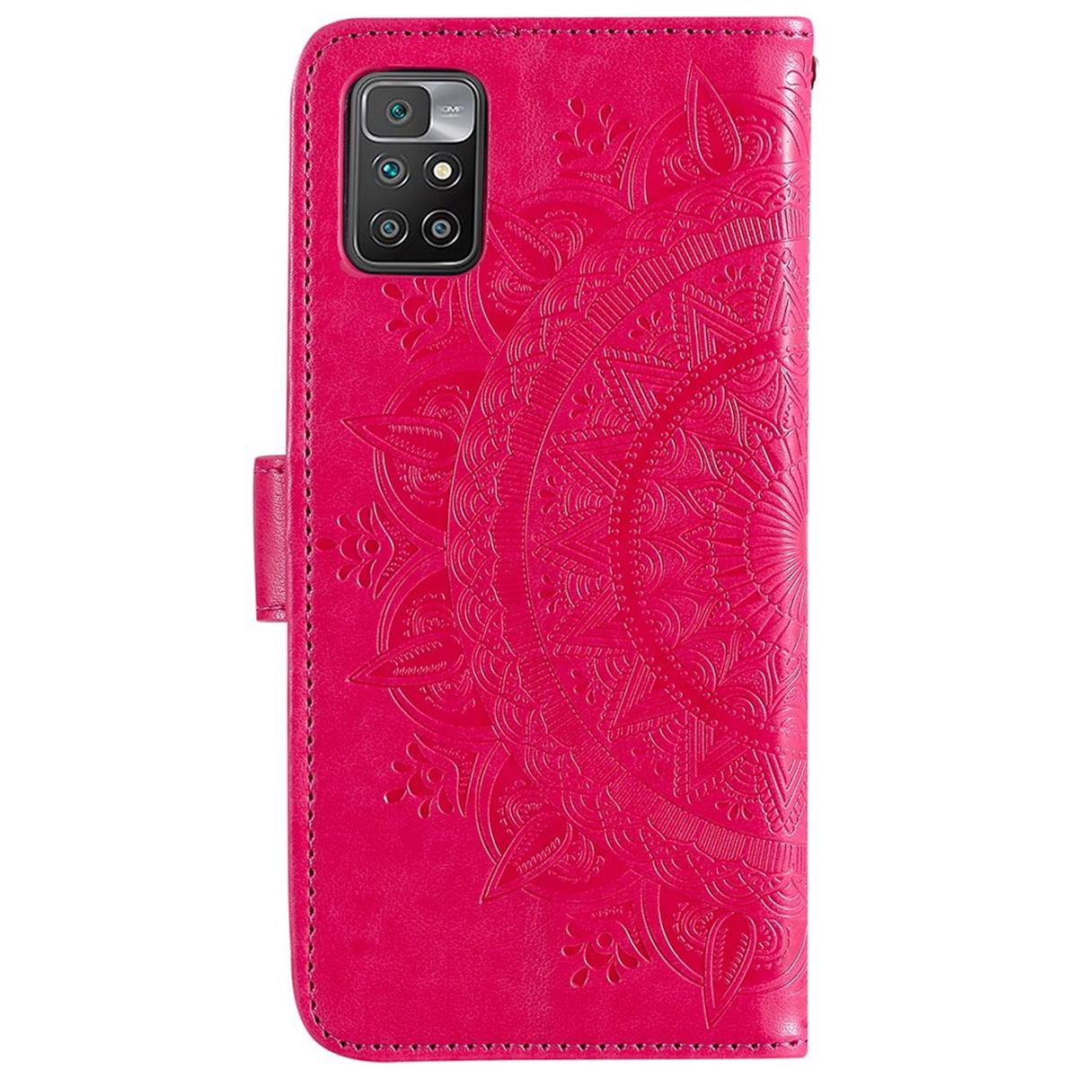 Rosa Handyhülle mit Mandala-Design, geschlossen.