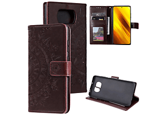 COVERKINGZ Klapphülle mit Mandala Muster, Bookcover, Xiaomi, Poco X3 NFC/X3 Pro, Braun